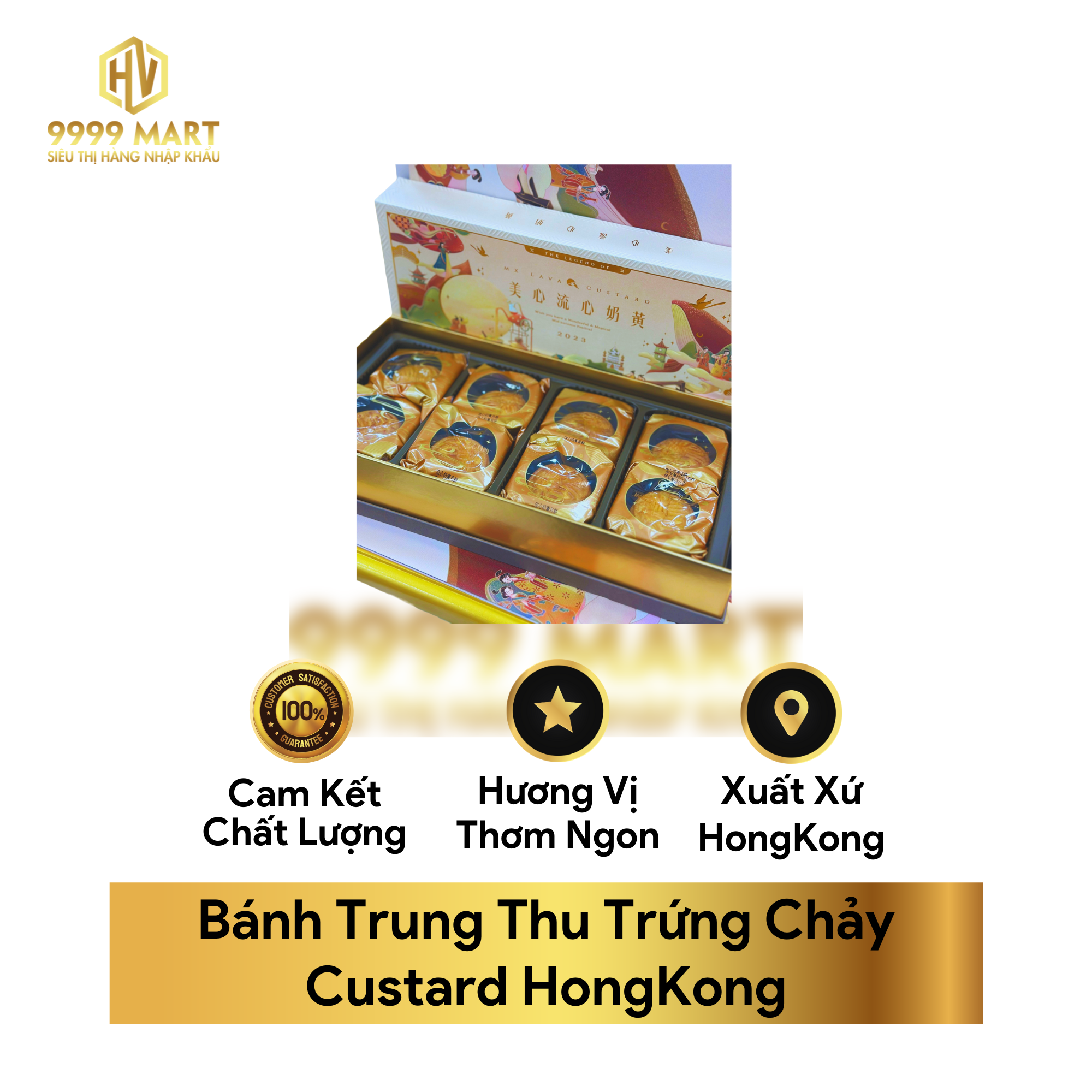  Bánh Trung Thu Trứng Chảy Custard HongKong 