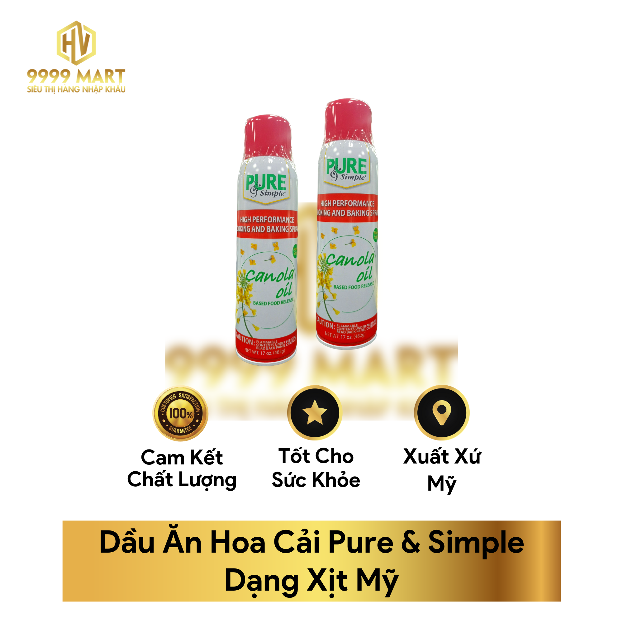  Dầu Ăn Hoa Cải Pure & Simple Dạng Xịt Mỹ 