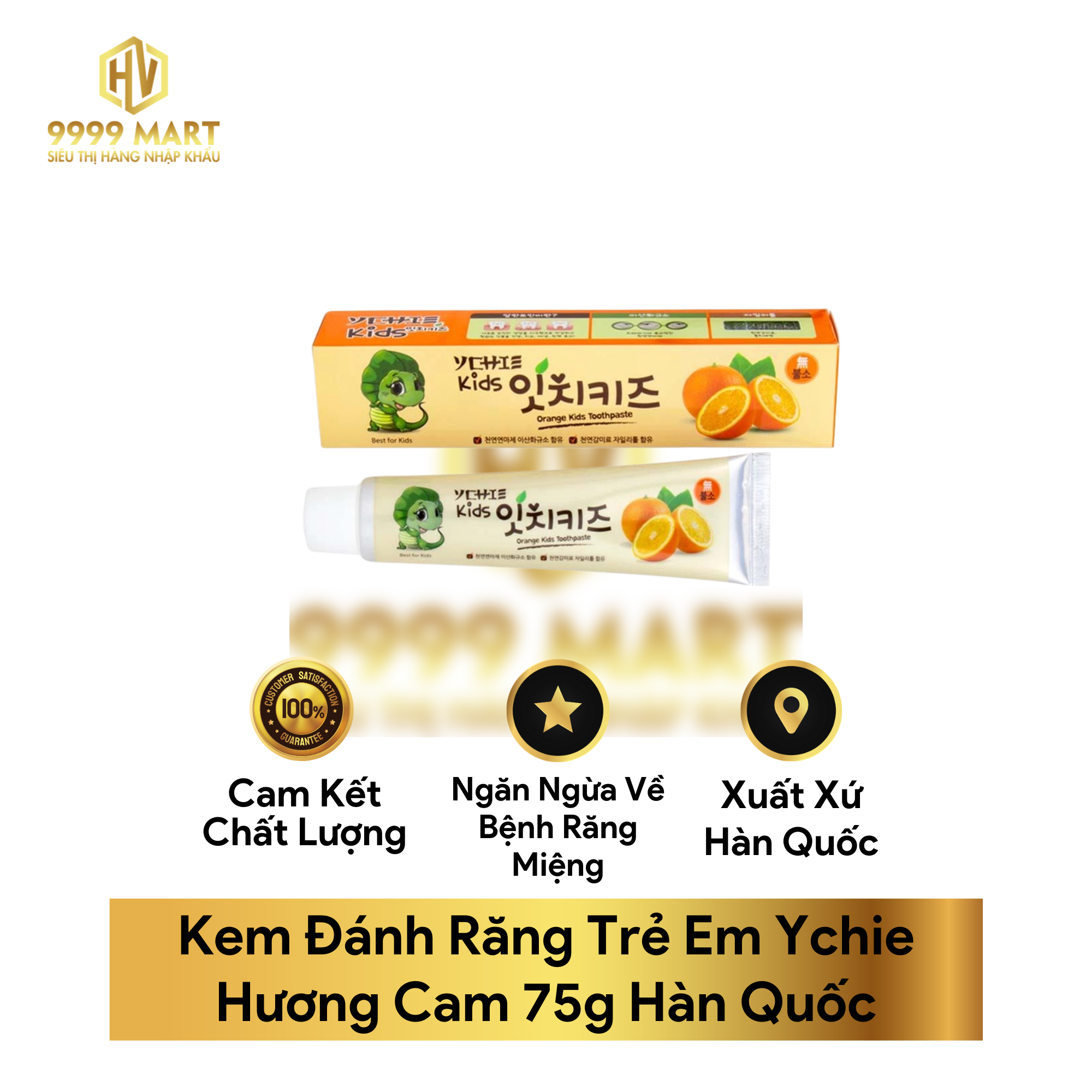  Kem Đánh Răng Trẻ Em Ychie Hương Cam 75g Hàn Quốc 