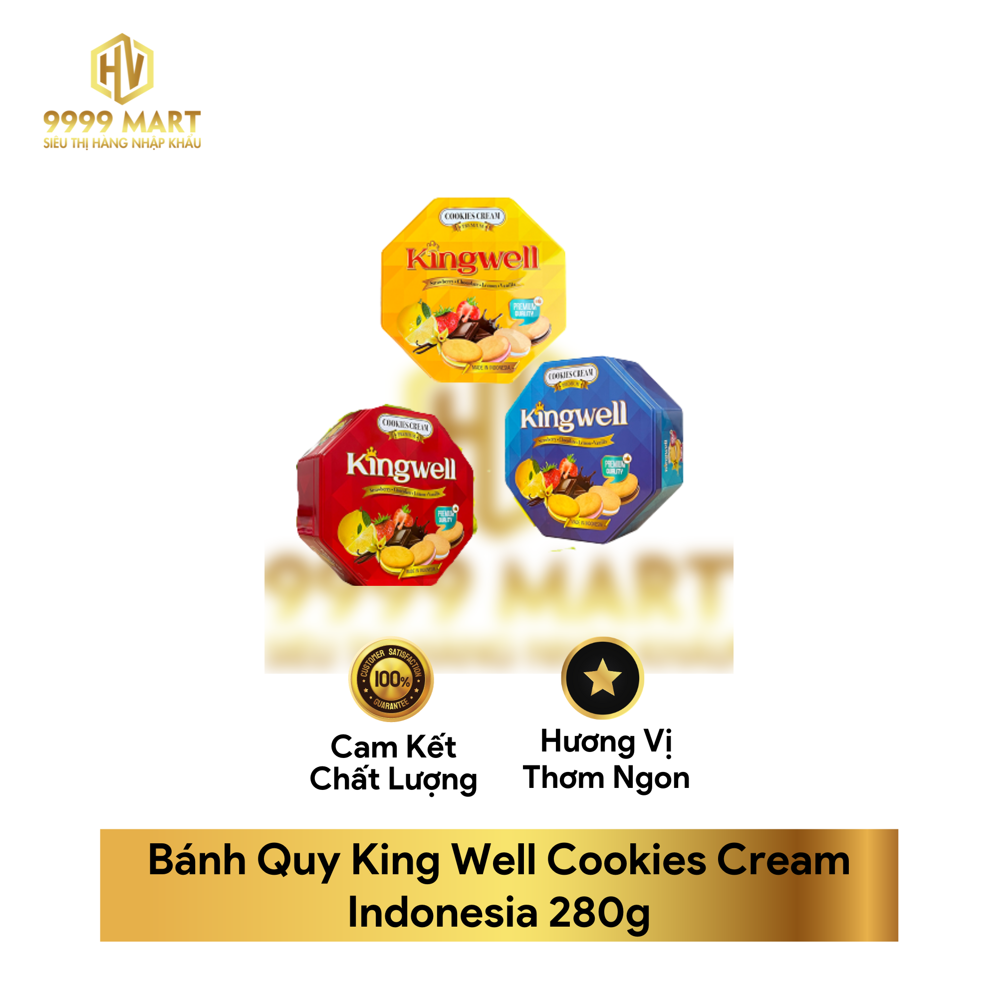  Bánh Quy King Well Cookies Cream Indonesia 280g 