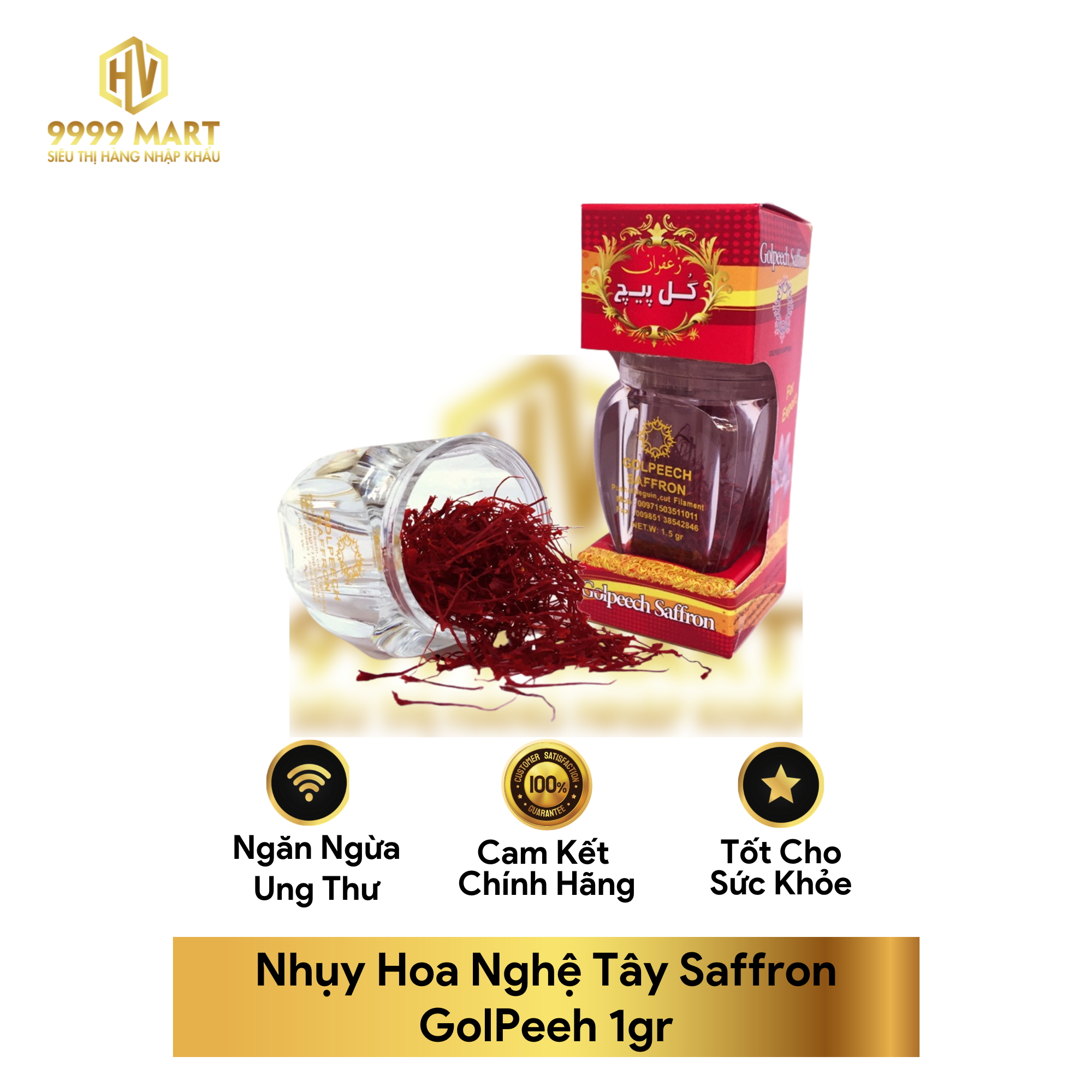  Nhụy Hoa Nghệ Tây Saffron Golpeeh Iran 1gr 