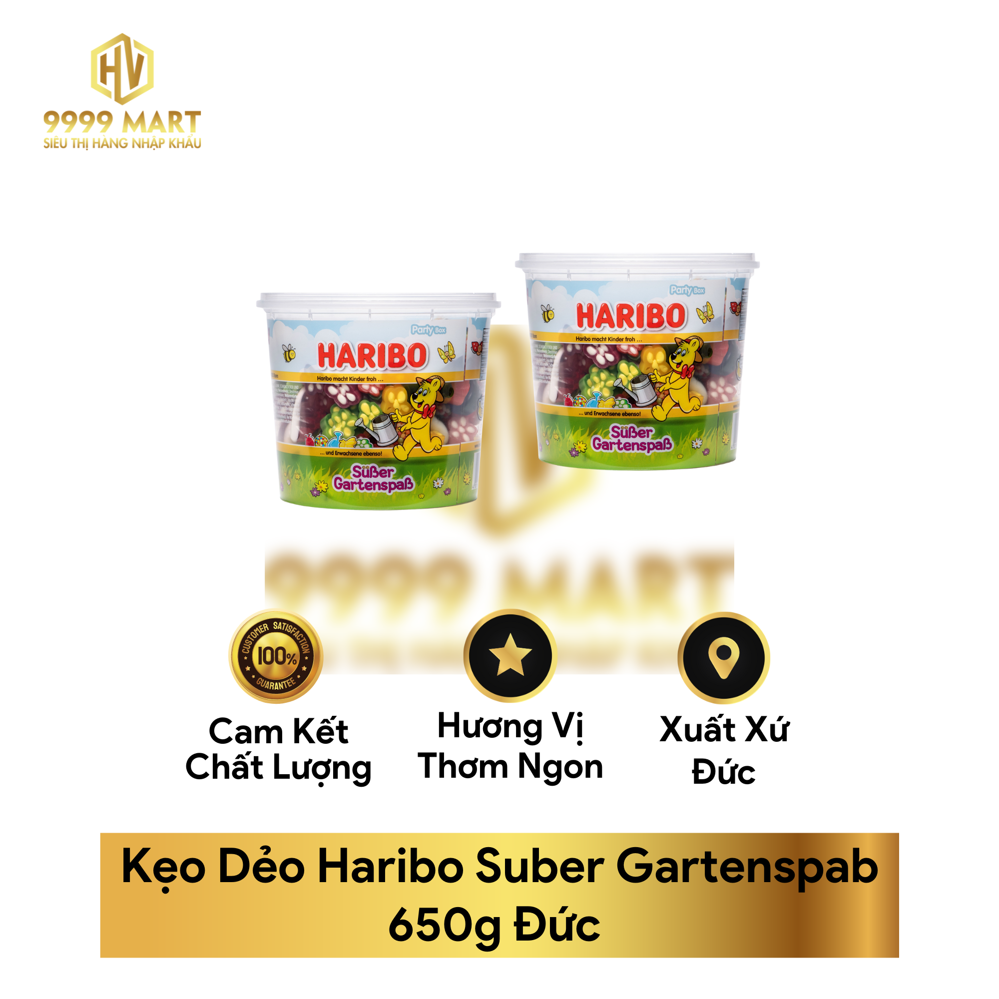  Kẹo Dẻo Haribo Suber Gartenspab 650g Đức 