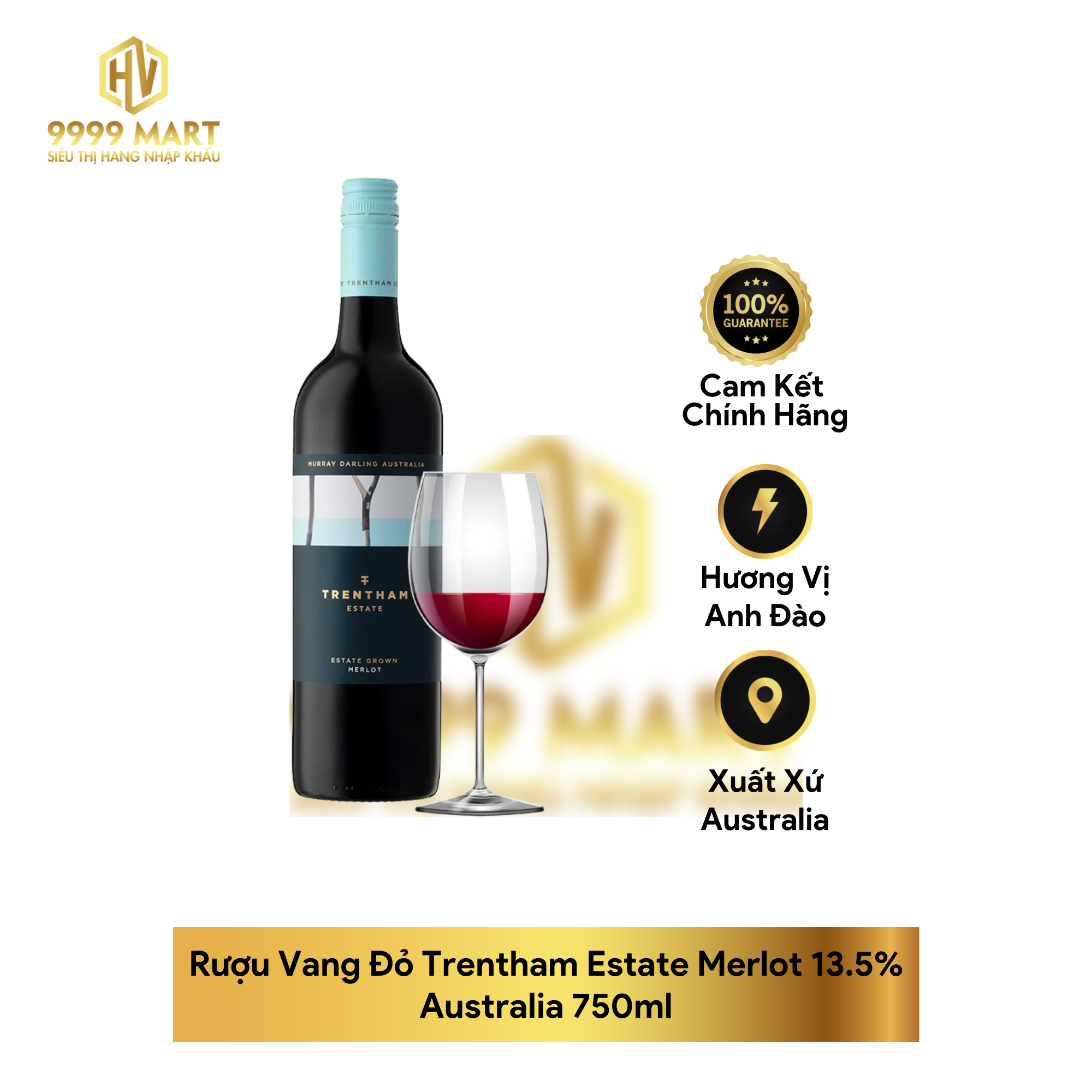  Rượu Vang Đỏ Trentham Estate Merlot 13.5% Australia 750ml 