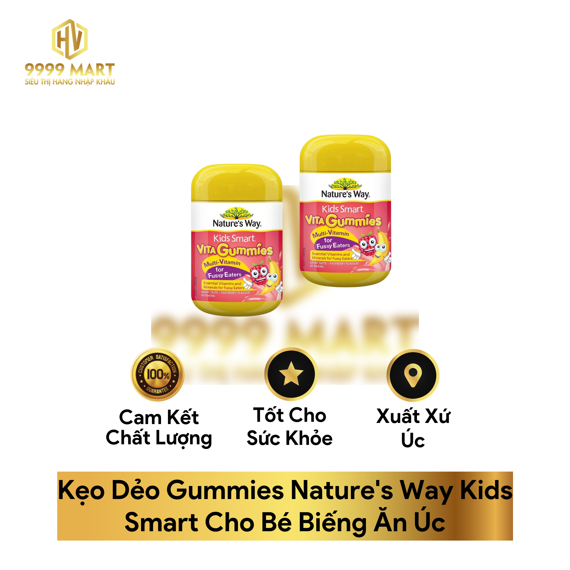  Kẹo Dẻo Gummies Nature's Way Kids Smart Cho Bé Biếng Ăn Úc 