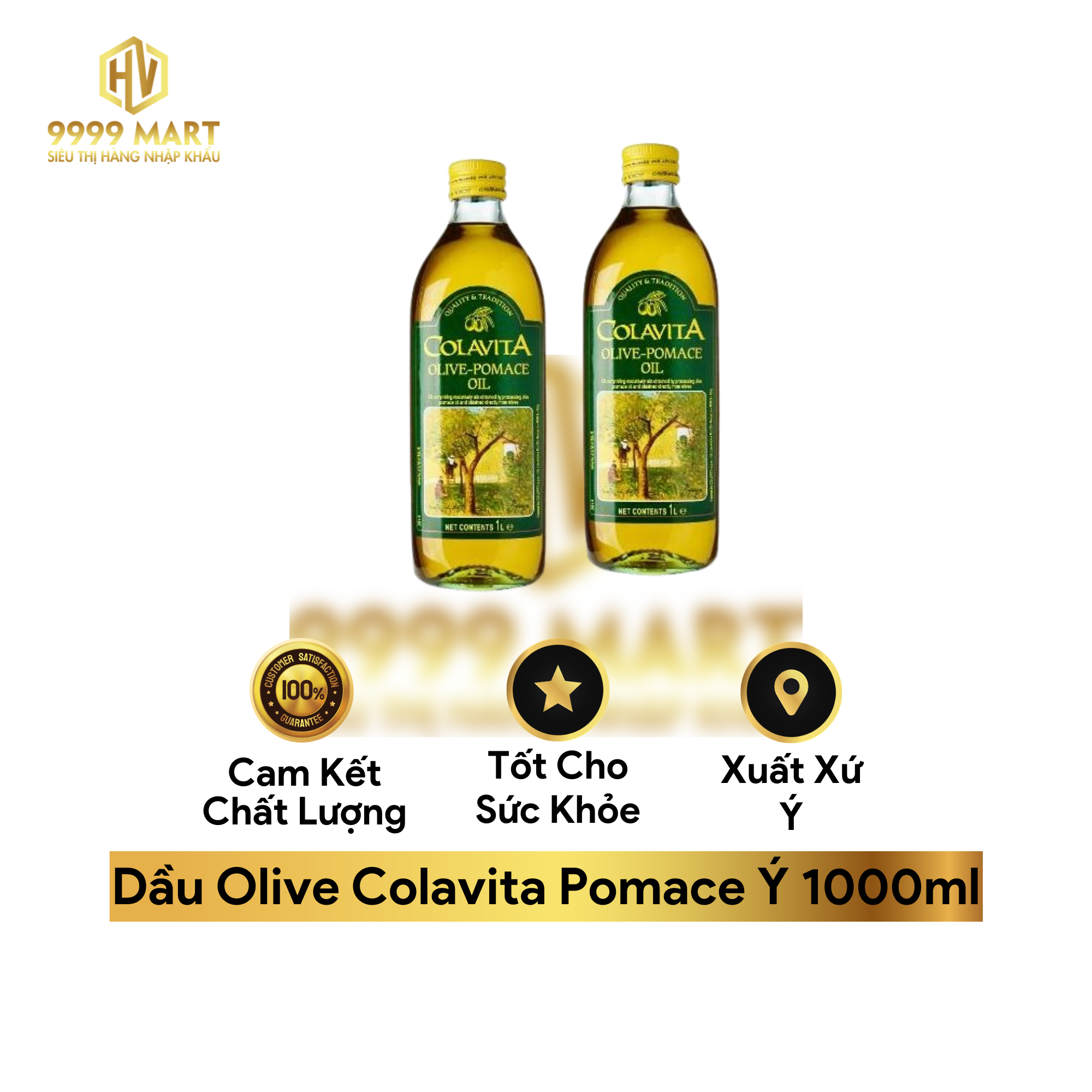  Dầu Olive Colavita Pomace Ý 1000ml 