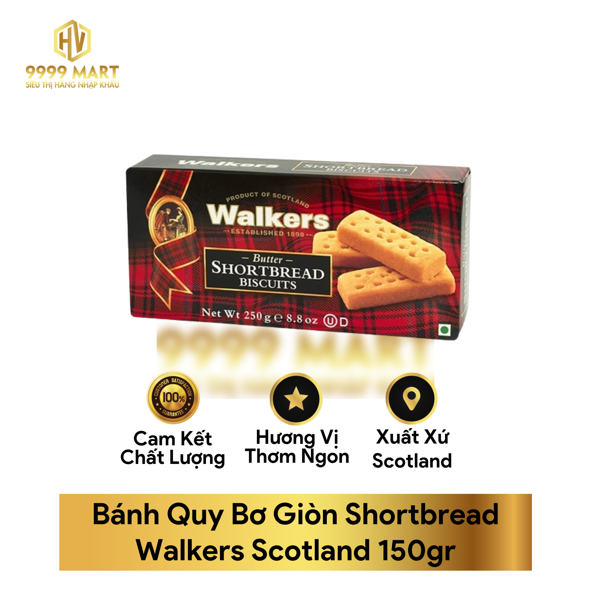  Bánh Quy Bơ Giòn Shortbread Walkers Scotland 150gr 