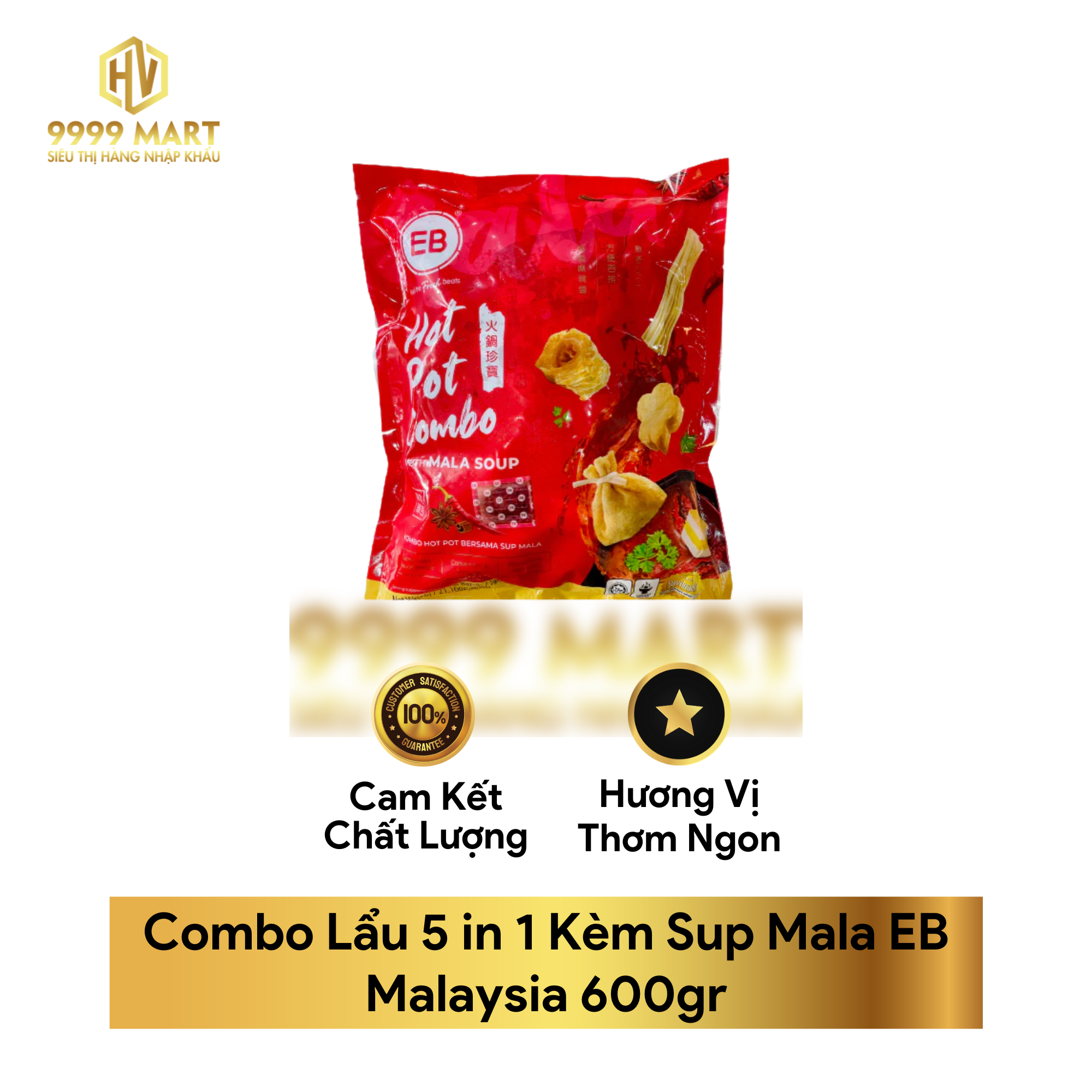  Combo Lẩu 5 in 1 Kèm Sup Mala EB Malaysia 600gr 