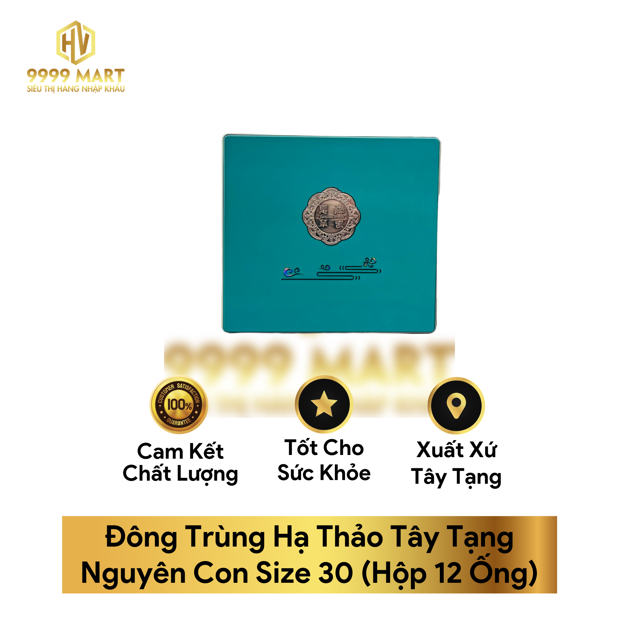  Đông Trùng Hạ Thảo Tây Tạng Nguyên Con Size 30 (Hộp 12 Ống) 