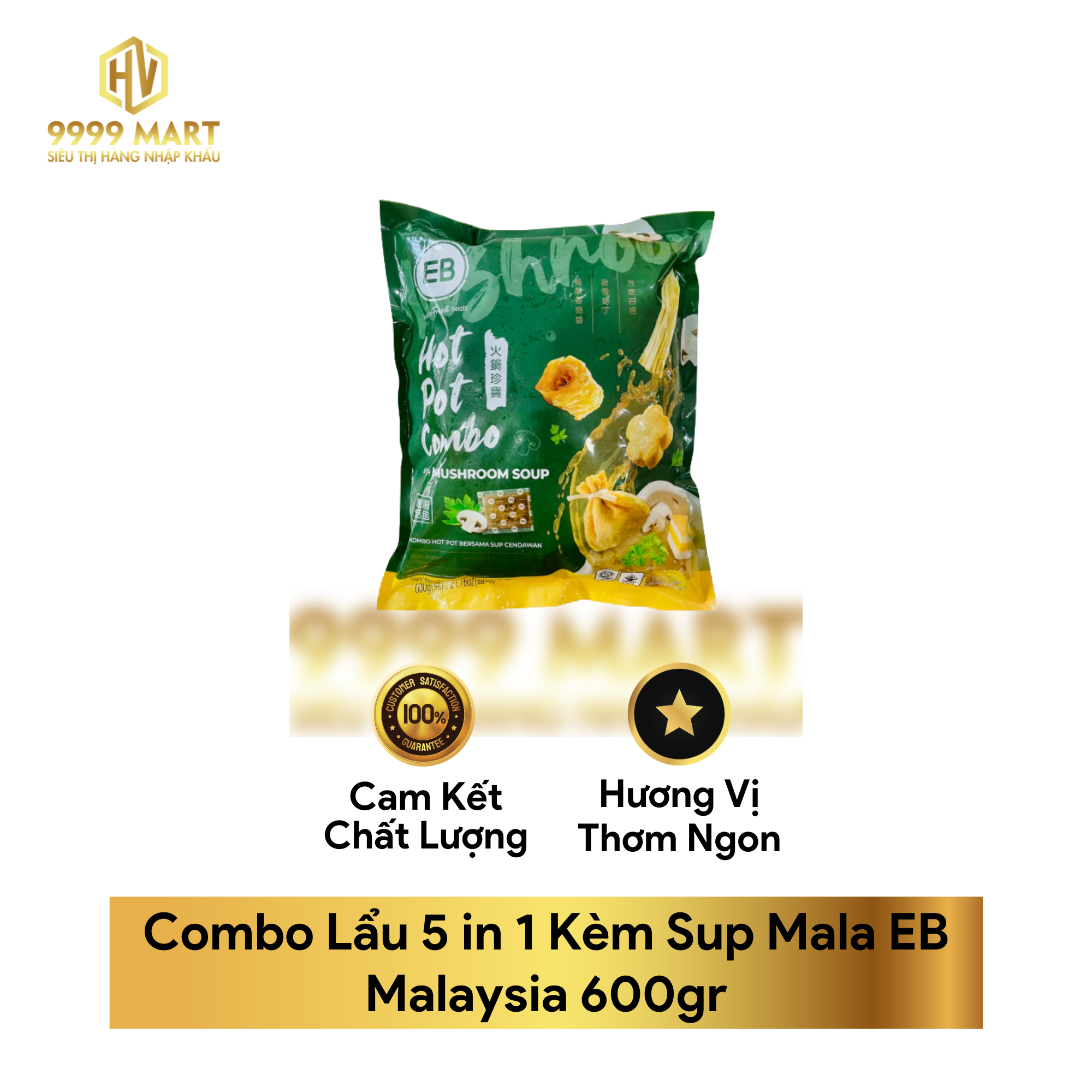  Combo Lẩu 5 In 1 Kèm Sup Nấm EB Malaysia 600gr 
