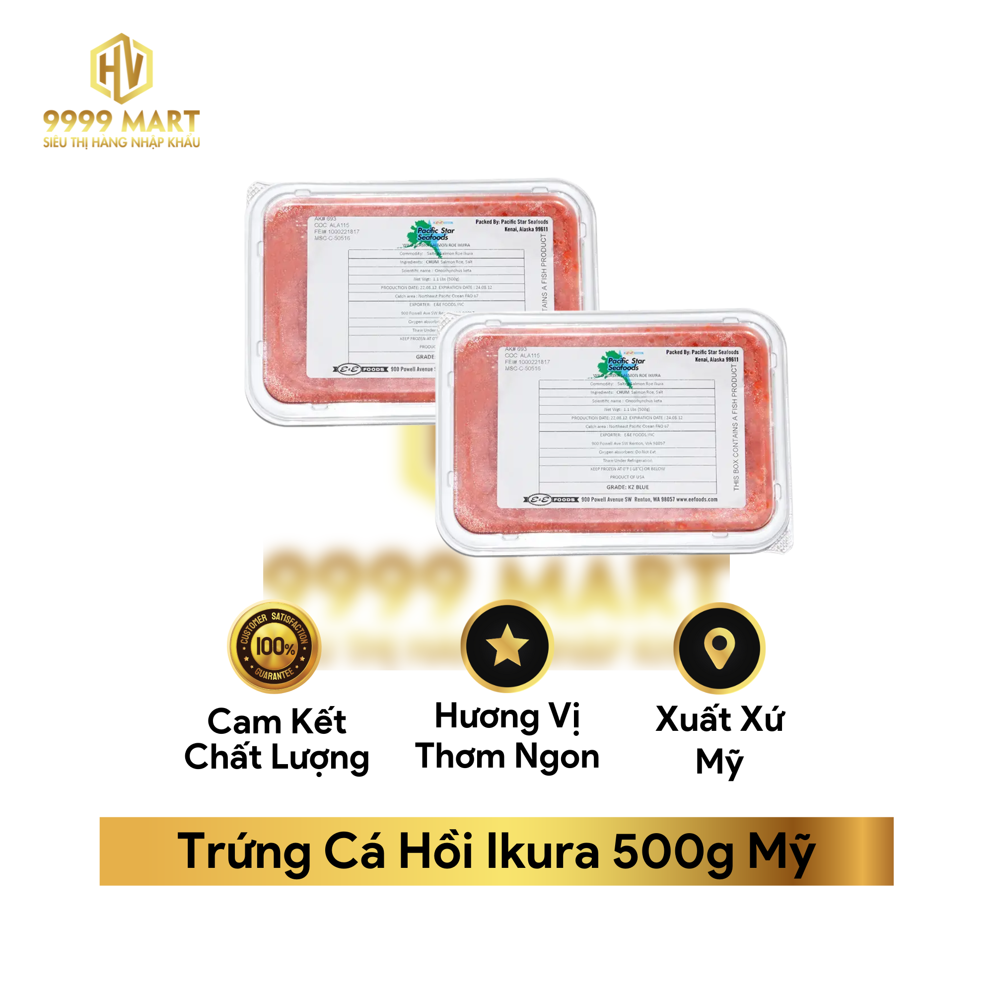  Trứng Cá Hồi Ikura 500g Mỹ 