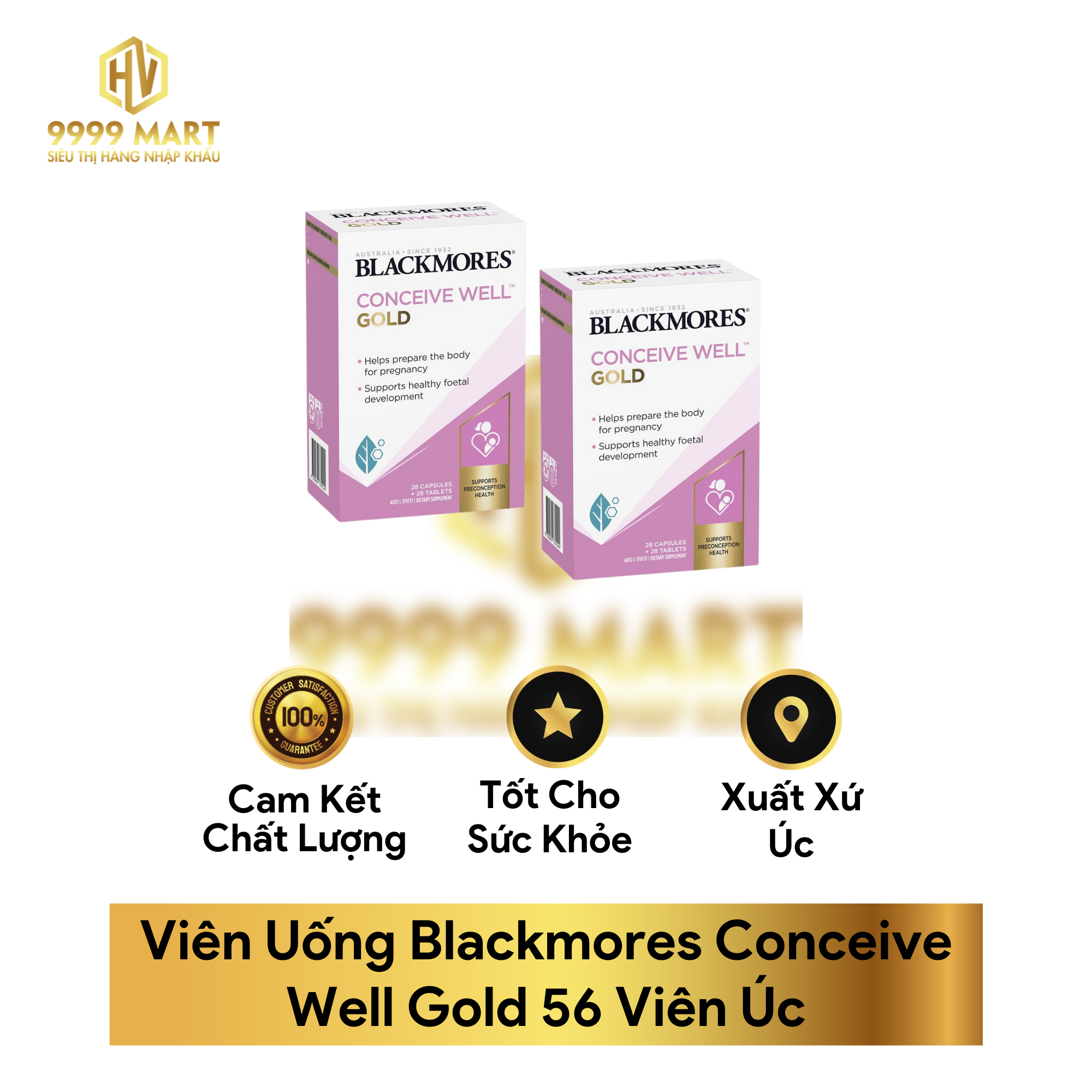  Viên Uống Blackmores Conceive Well Gold 56 Viên Úc 