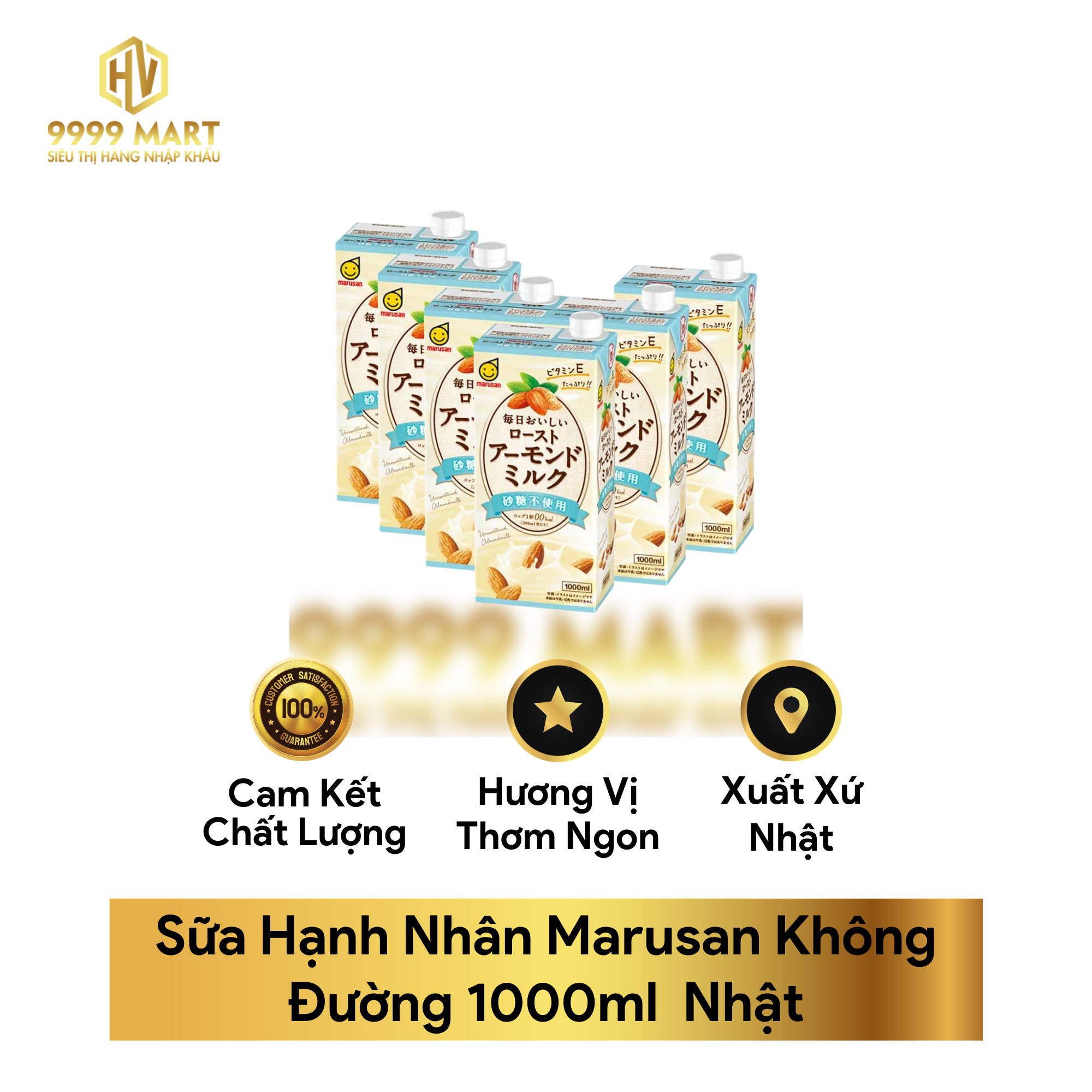 Sữa Hạnh Nhân Marusan Không Đường 1000ml  Nhật 