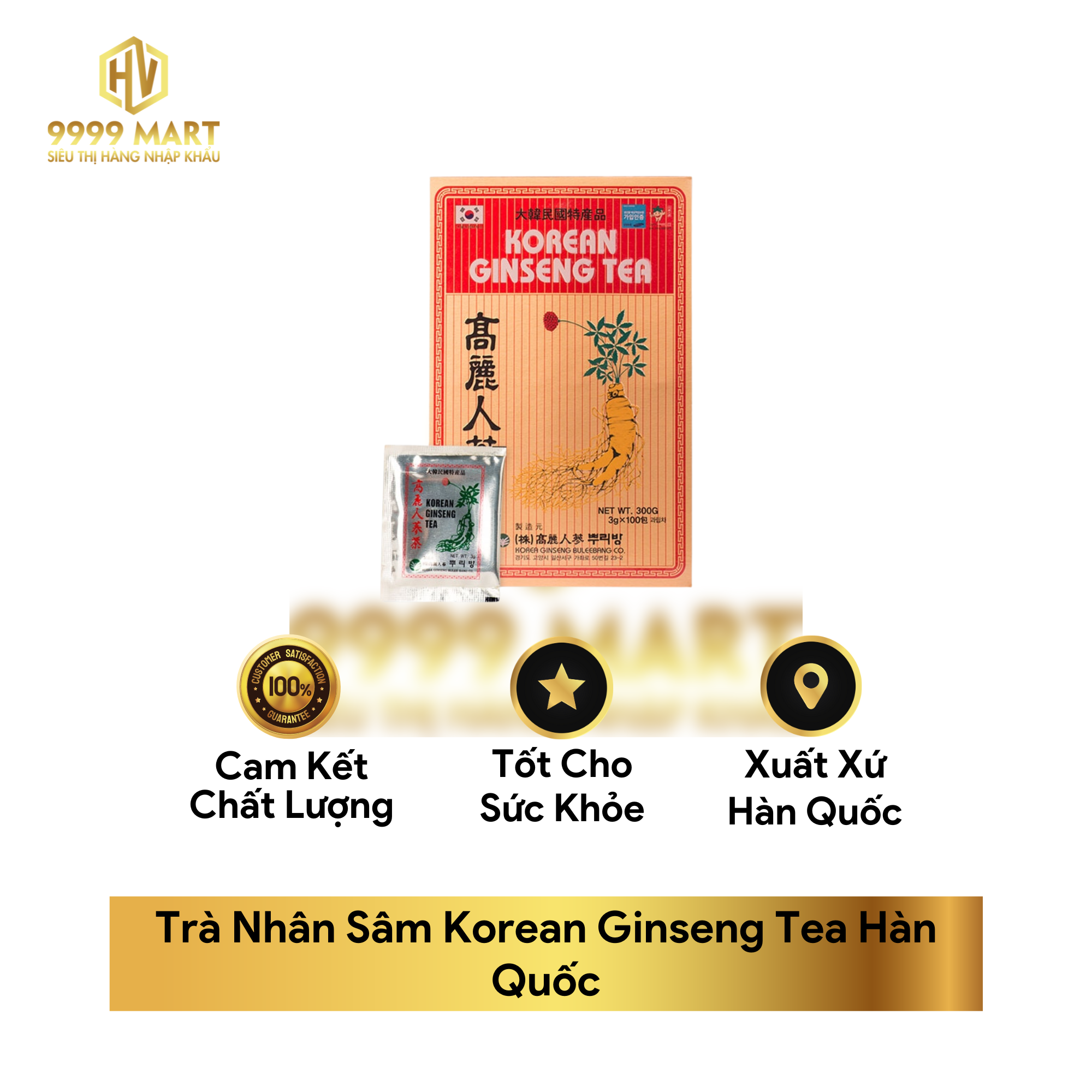  Trà Sâm Buleebang Korean Ginseng Tea (100 Gói x 3g) - Hàn Quốc 