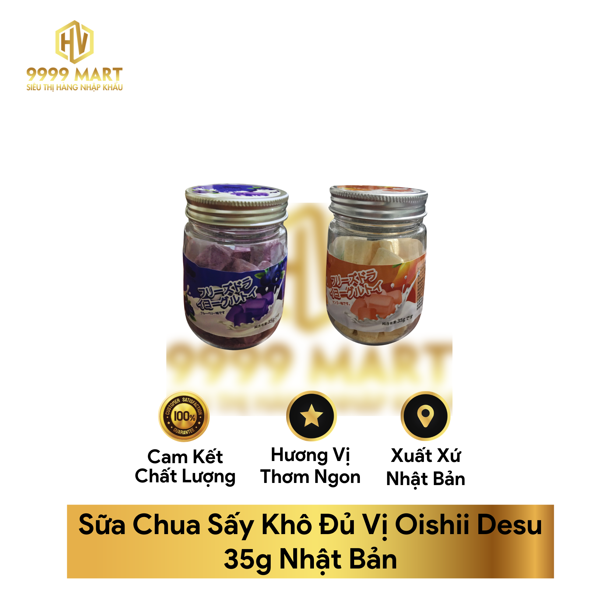  Sữa Chua Sấy Khô Đủ Vị Oishii Desu 35g Nhật Bản 