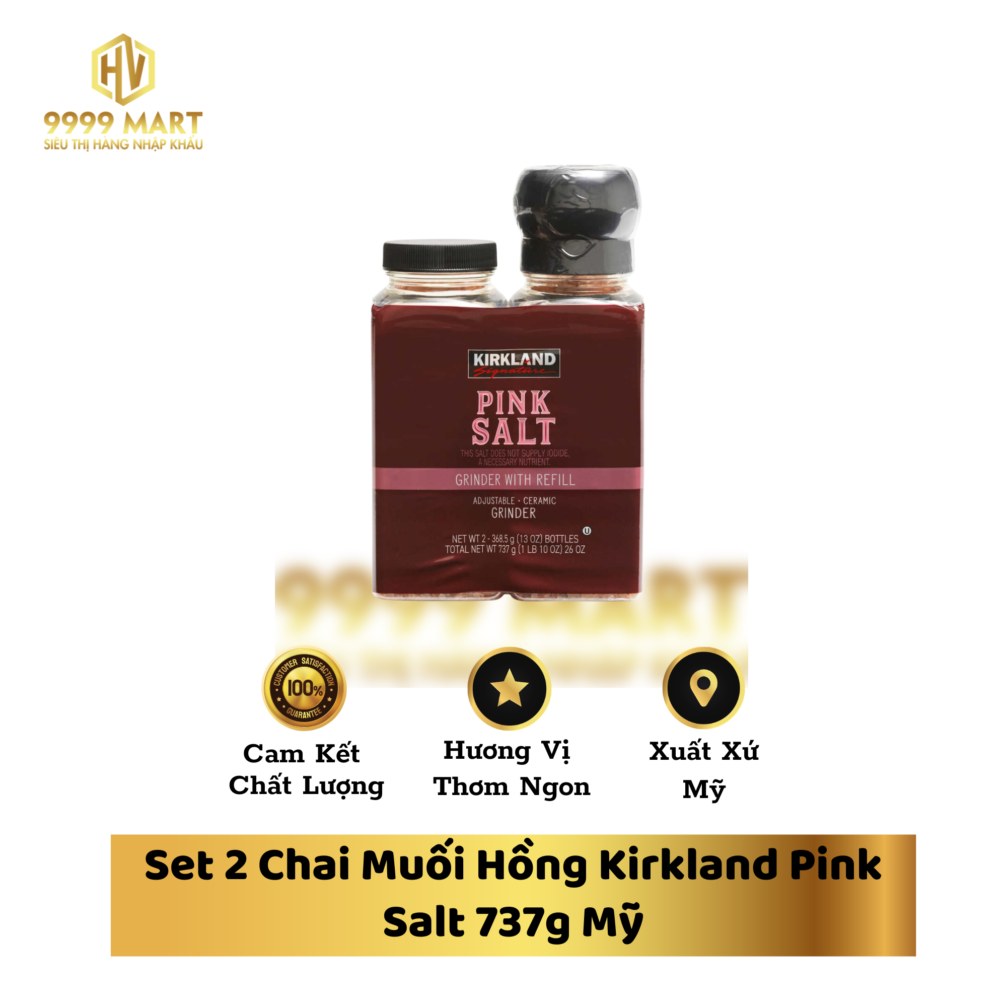  Set 2 Chai Muối Hồng Kirkland Pink Salt 737g Mỹ 