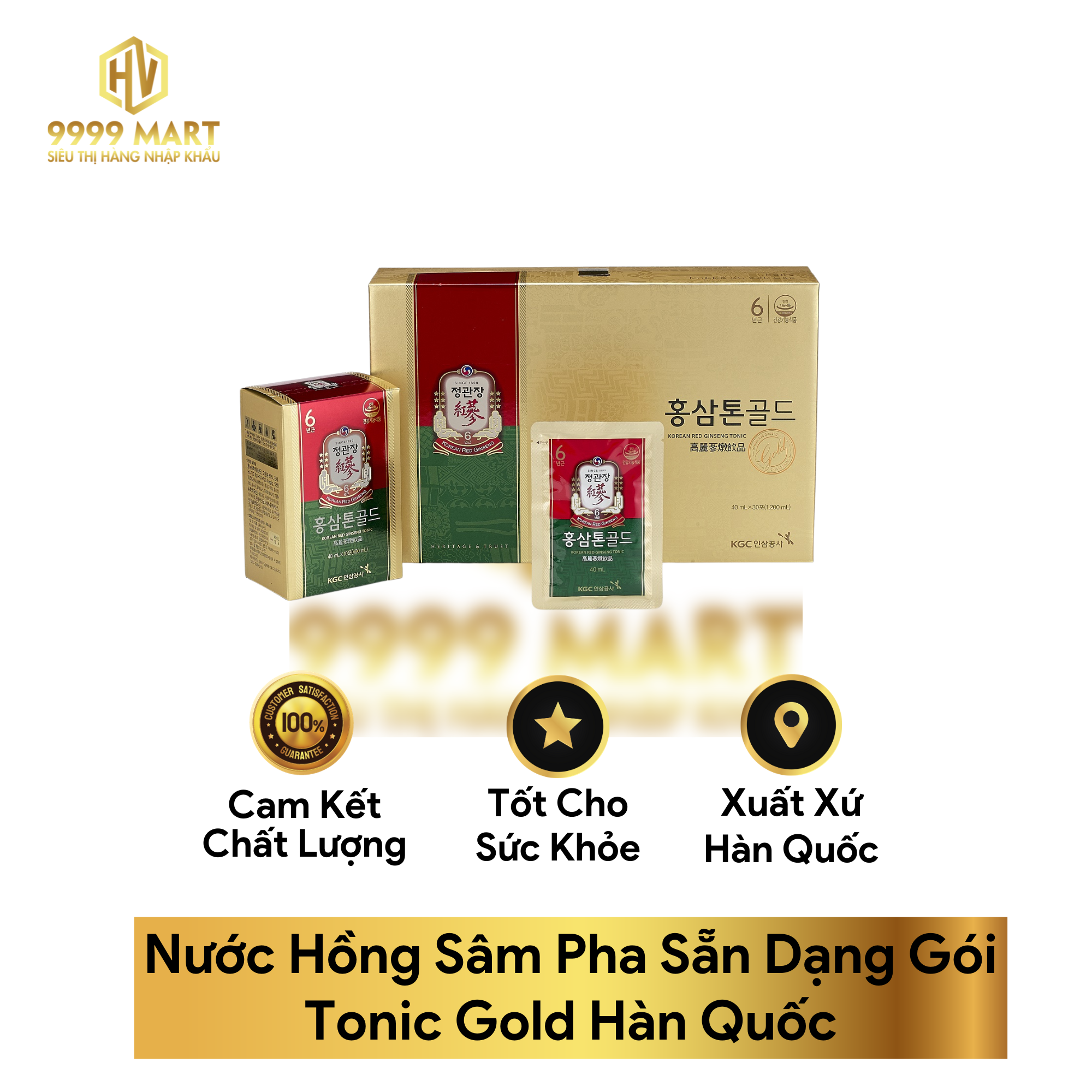  Nước Hồng Sâm Pha Sẵn Dạng Gói Tonic Gold Hàn Quốc 