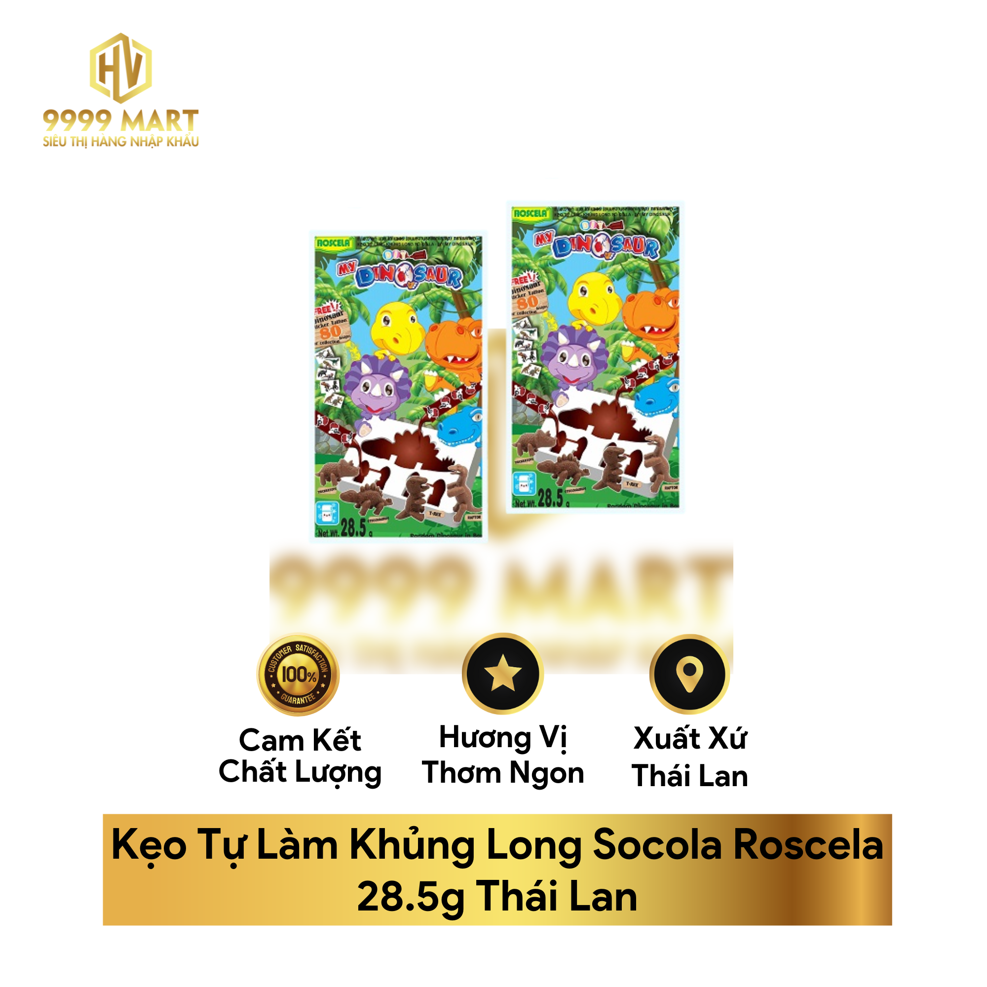  Kẹo Tự Làm Khủng Long Socola Roscela 28.5g Thái Lan 