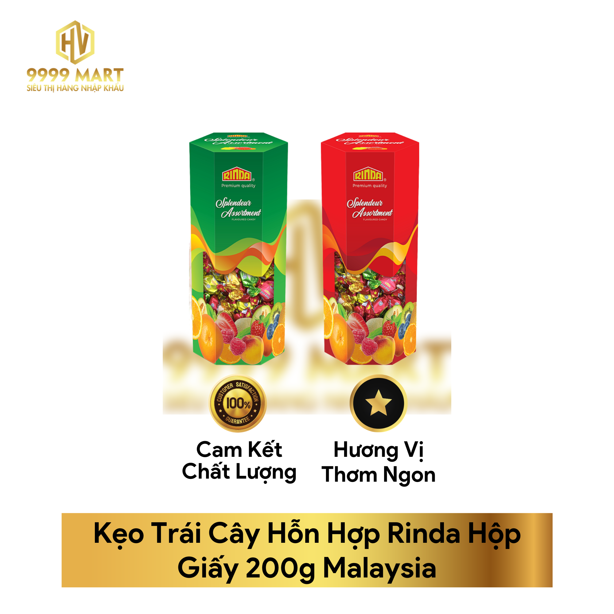  Kẹo Trái Cây Hỗn Hợp Rinda Hộp Giấy 200g Malaysia 