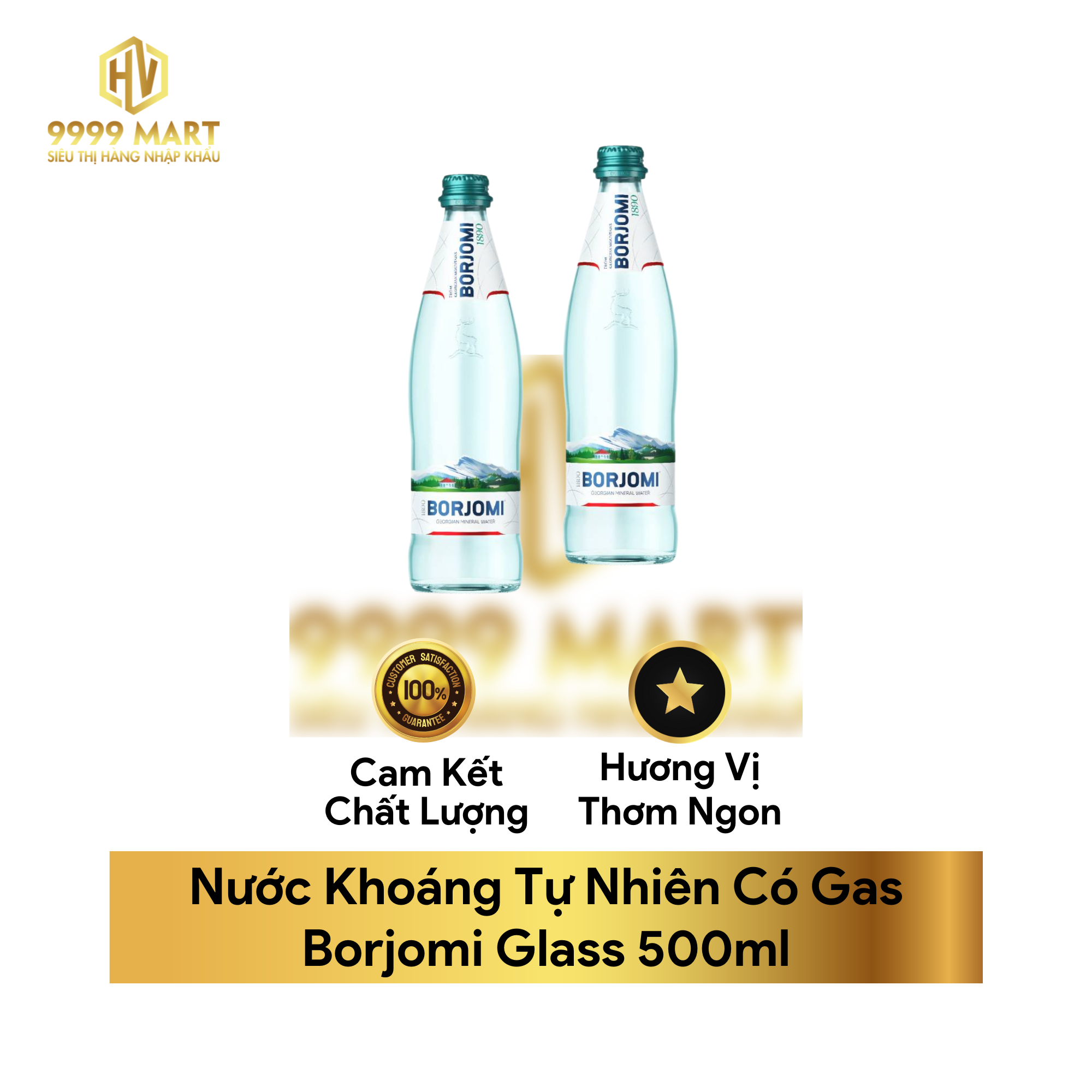  Nước Khoáng Tự Nhiên Có Gas Borjomi Glass 500ml 