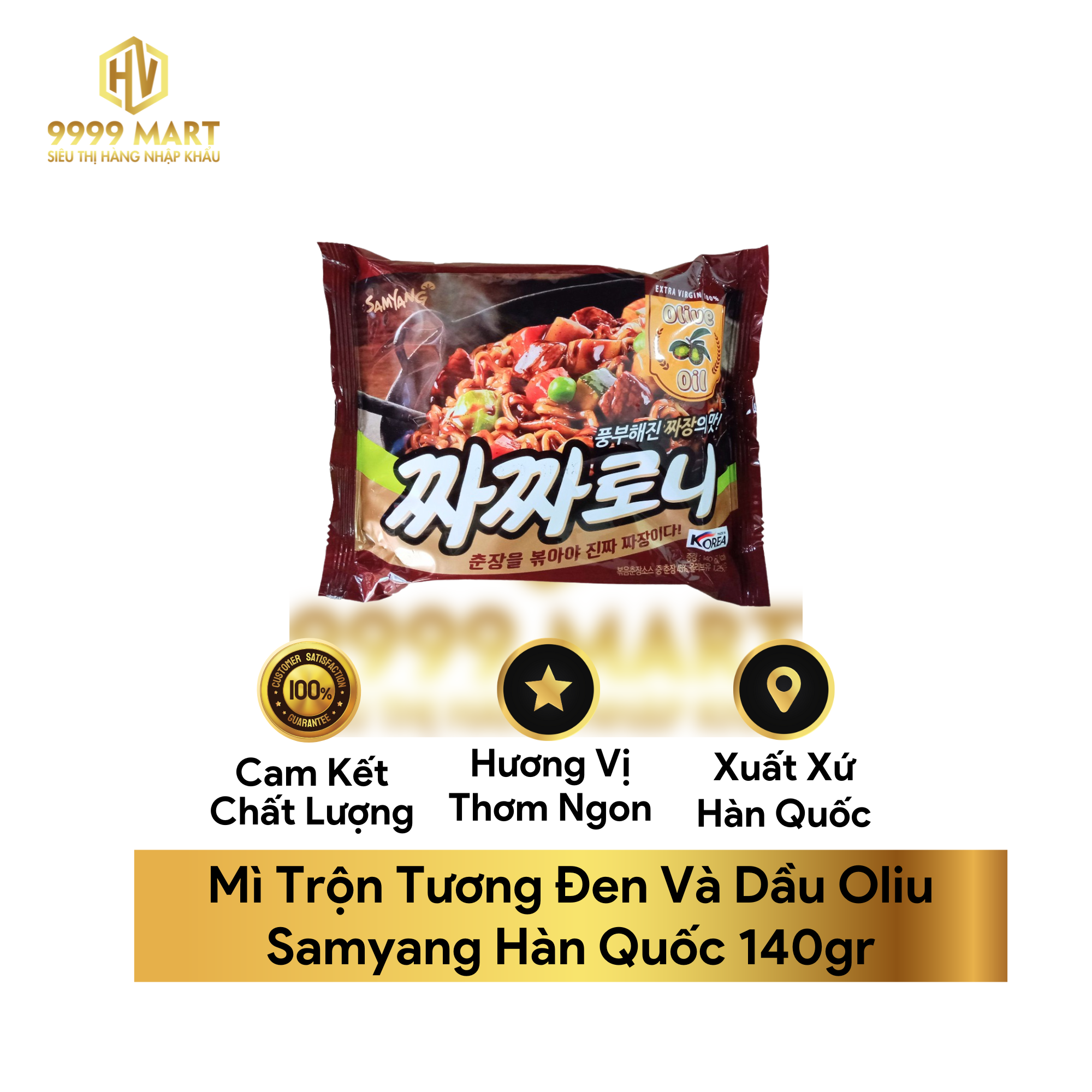  Mì Trộn Tương Đen Và Dầu Oliu Samyang 140g - Hàn Quốc 