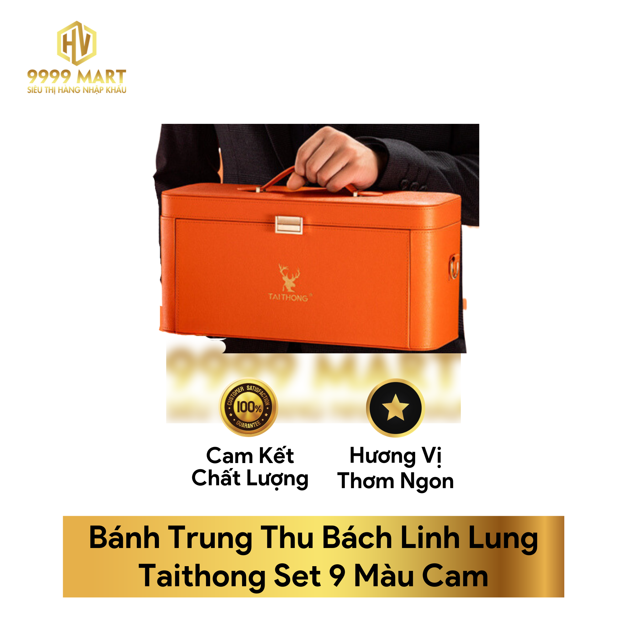  Bánh Trung Thu Bách Linh Lung Taithong Set 9 Màu Cam 