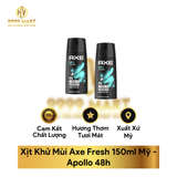  Xịt Khử Mùi Axe Fresh 150ml Mỹ 
