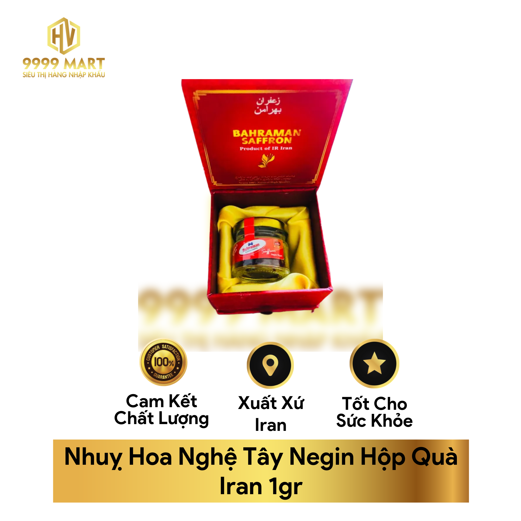  Nhuỵ Hoa Nghệ Tây Negin Hộp Quà Iran 1gr 