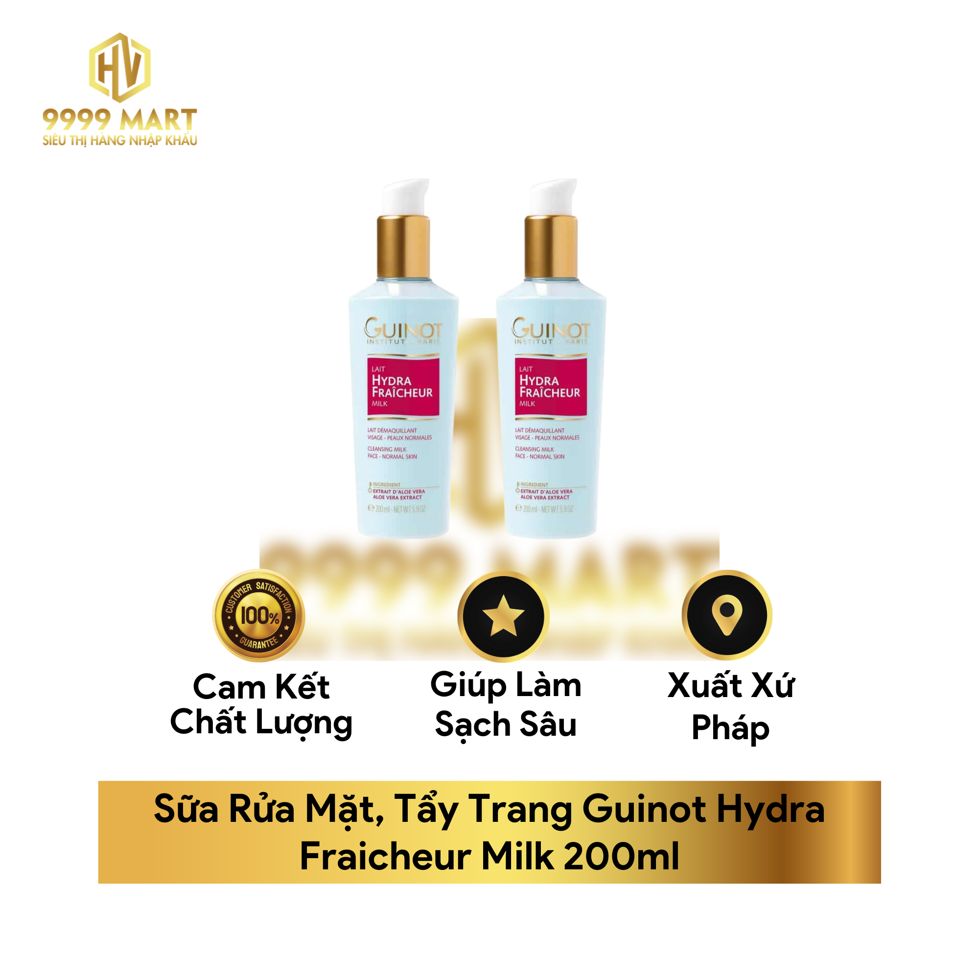  Sữa Rửa Mặt, Tẩy Trang Guinot Hydra Fraicheur Milk 200ml 