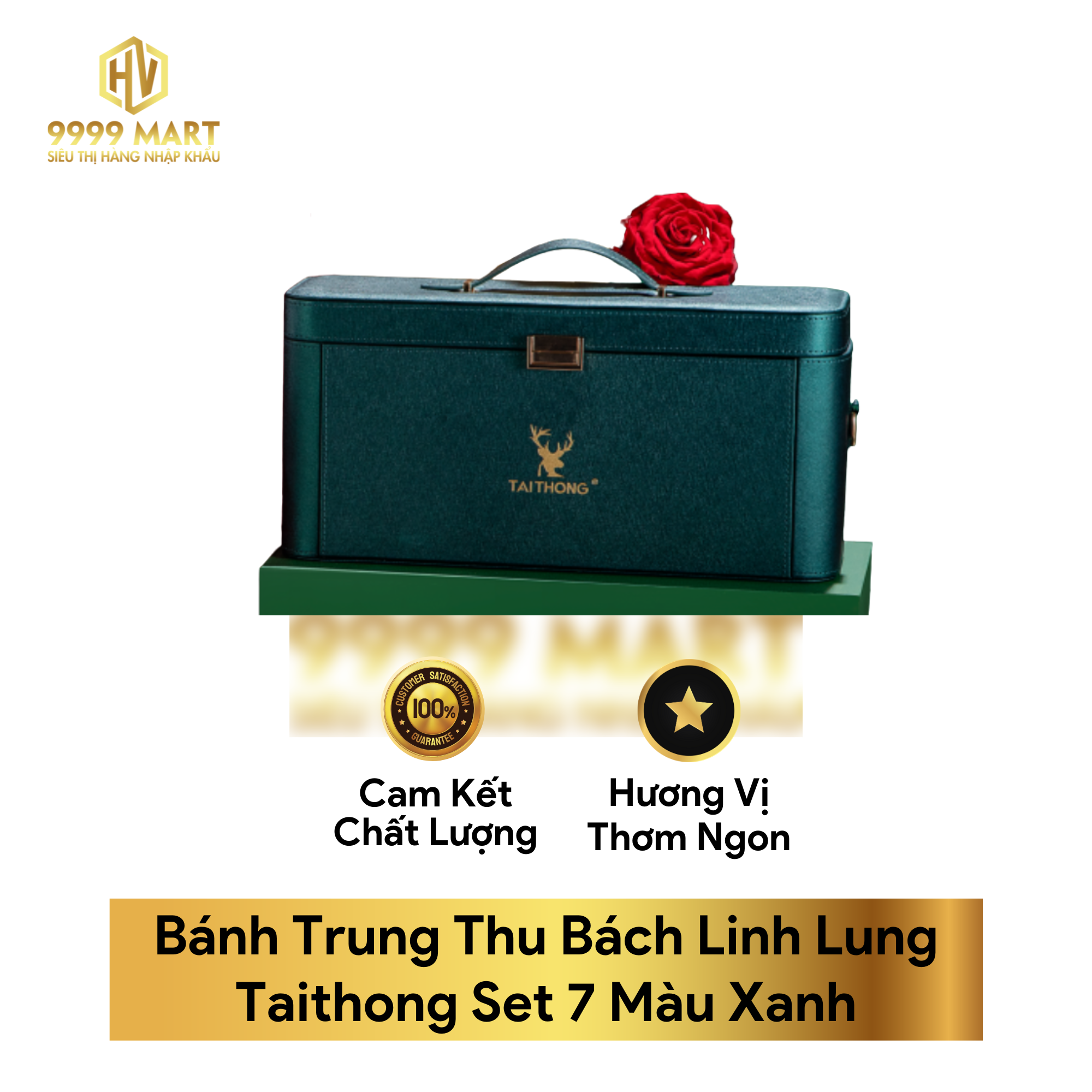  Bánh Trung Thu Bách Linh Lung Taithong Set 7- Màu Xanh 
