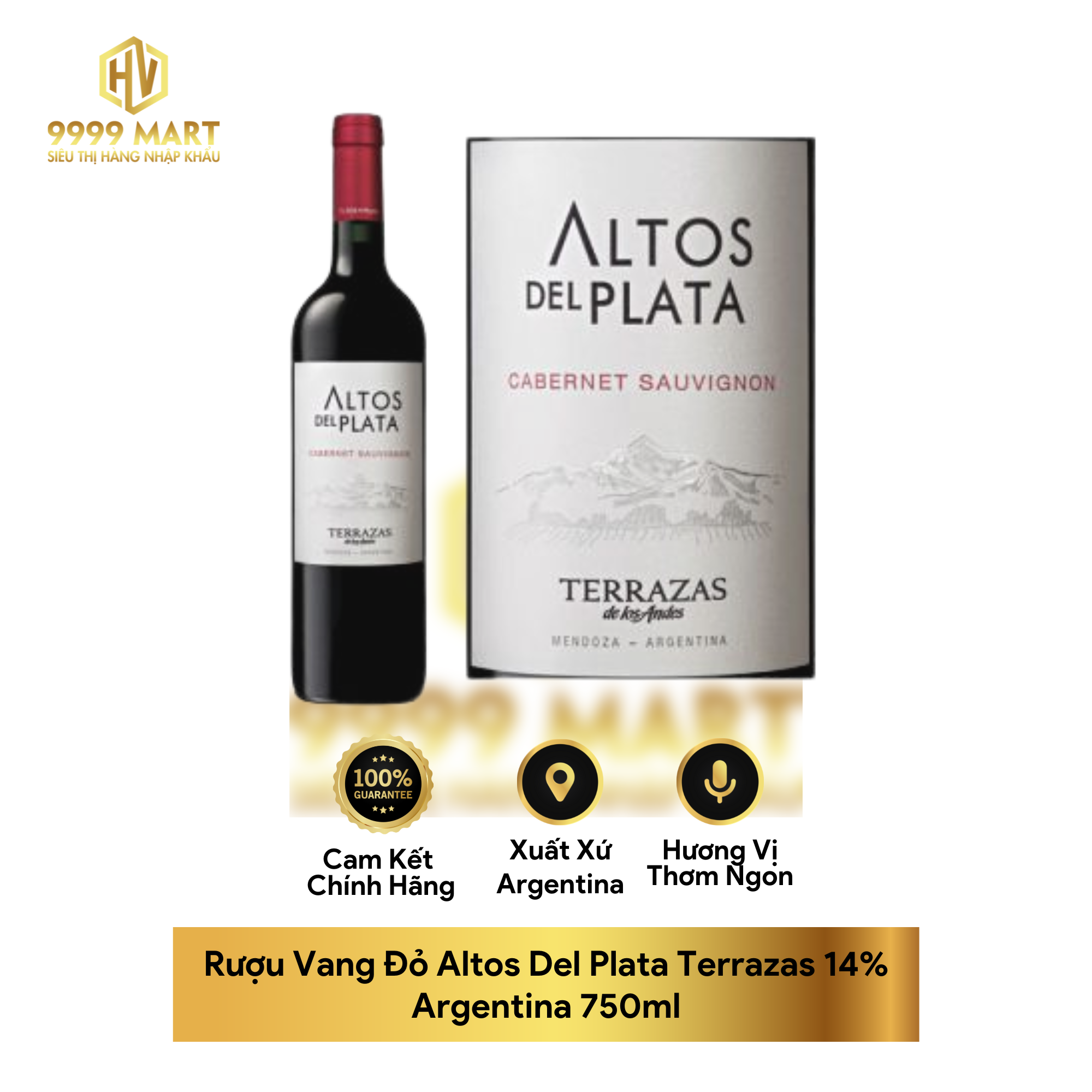  Rượu Vang Đỏ Altos Del Plata Terrazas 14% Argentina 750ml 