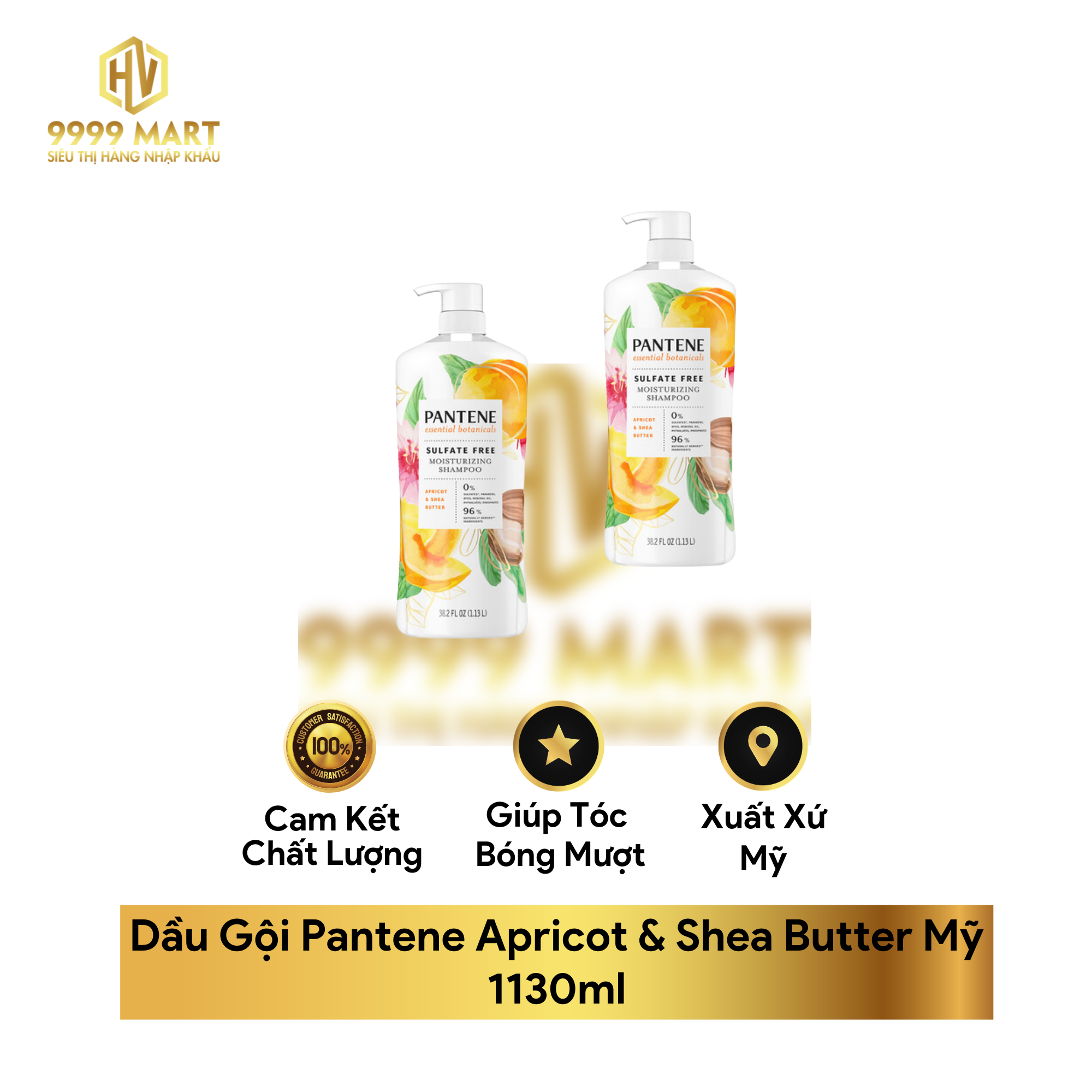  Dầu Gội Pantene Apricot & Shea Butter Mỹ 1130ml 