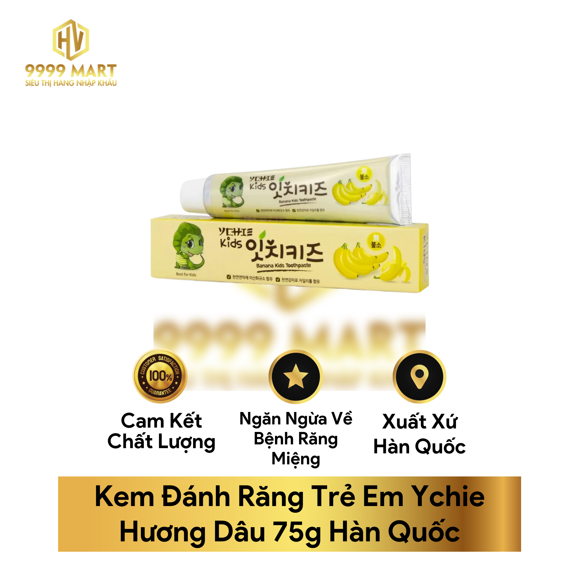 Kem Đánh Răng Trẻ Em Ychie Hương Chuối 75g Hàn Quốc 