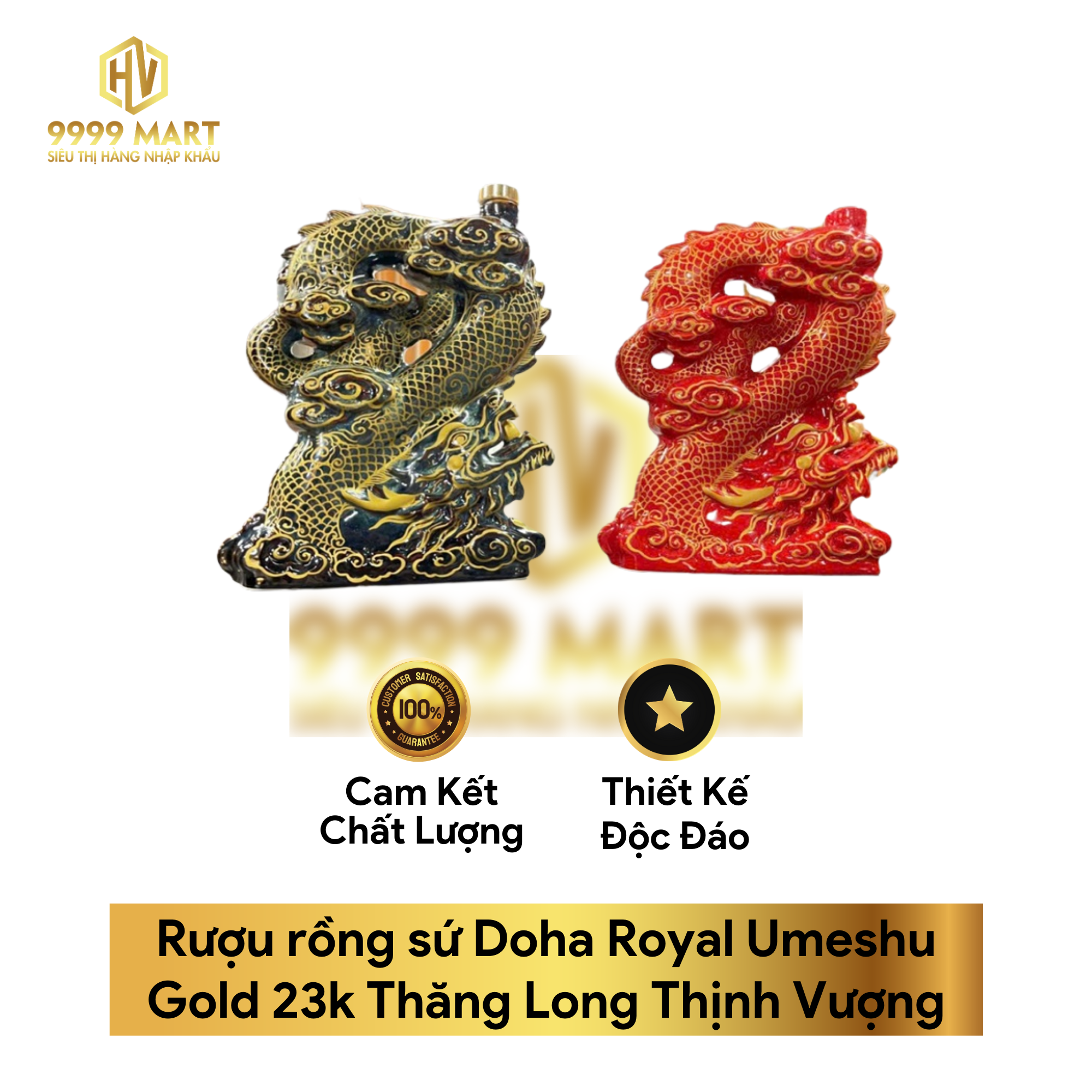  Rượu rồng sứ Doha Royal Umeshu Gold 23k Thăng Long Thịnh Vượng 