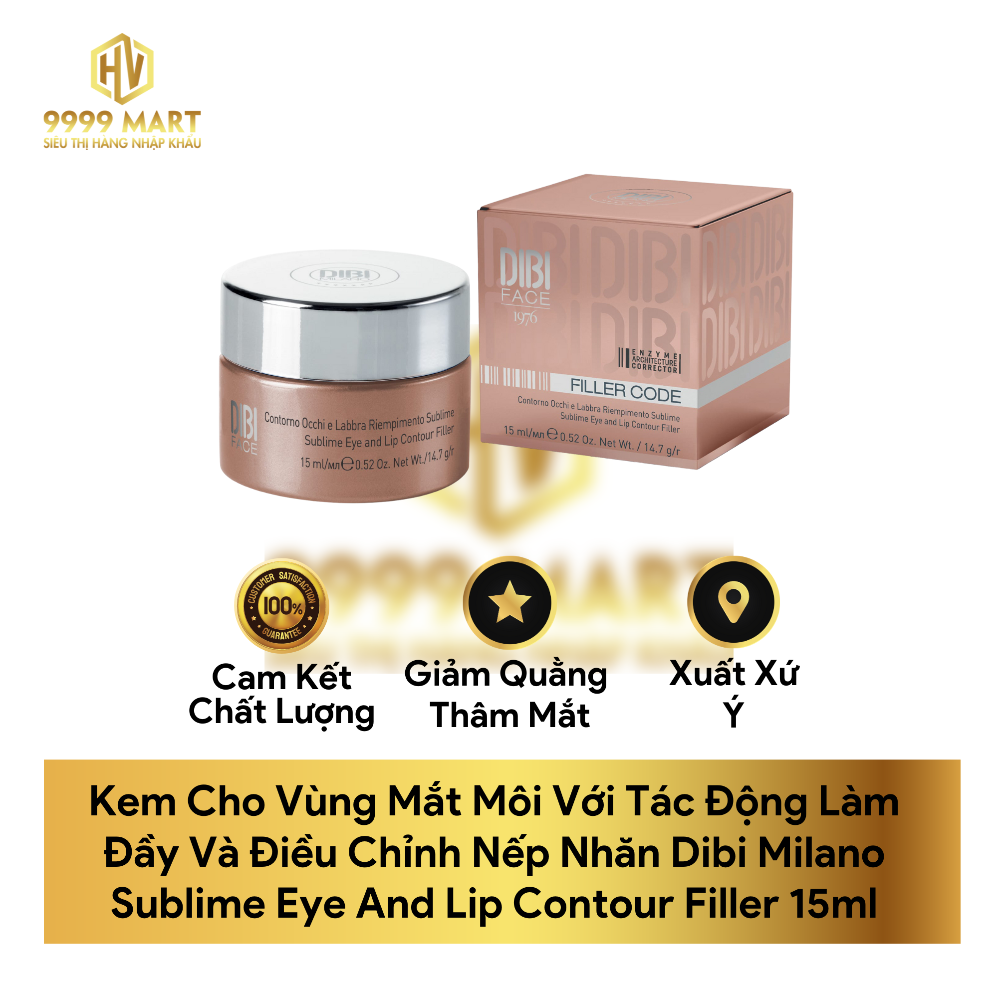  Kem Cho Vùng Mắt Môi Với Tác Động Làm Đầy Và Điều Chỉnh Nếp Nhăn Dibi Milano Sublime Eye And Lip Contour Filler 15ml 