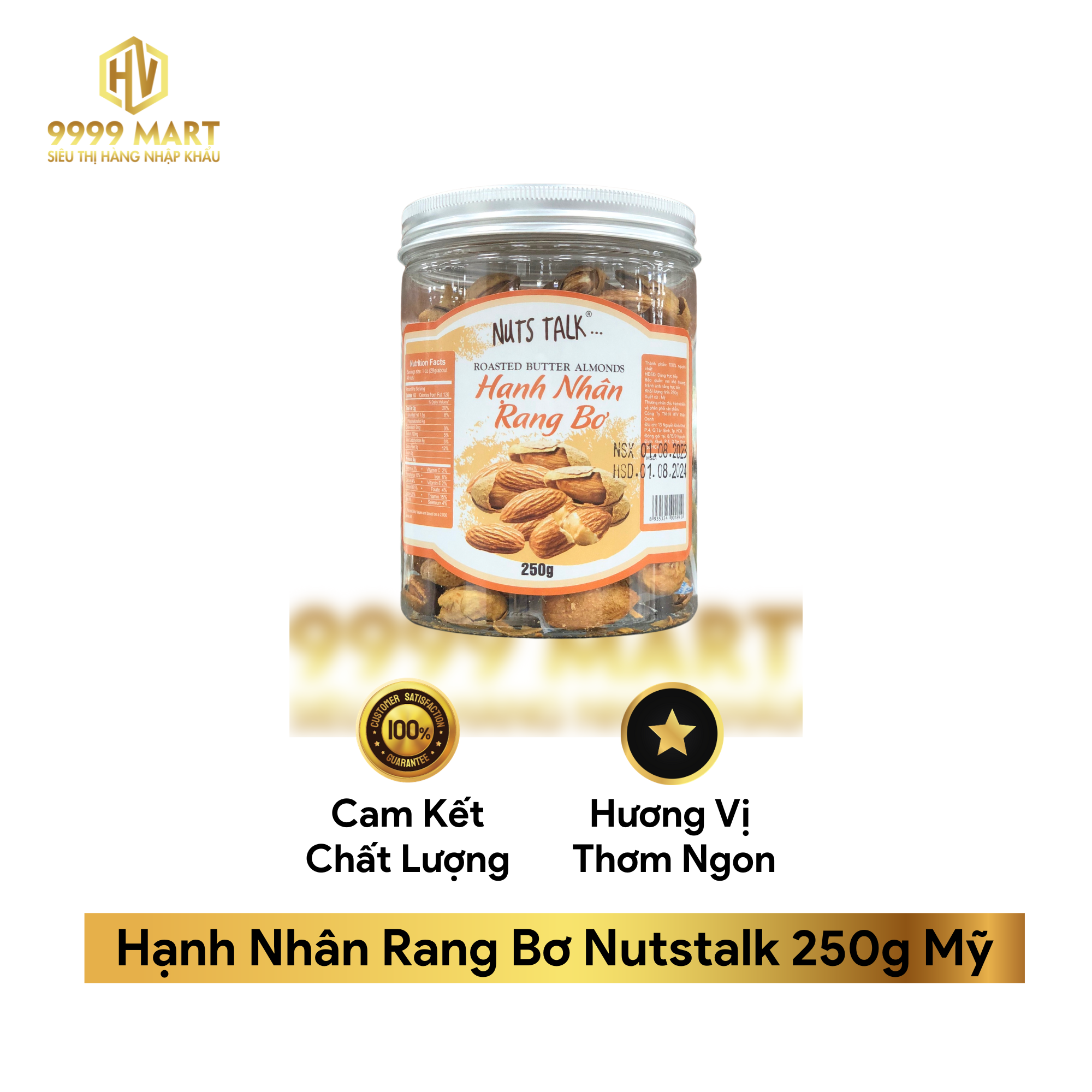  Hạnh Nhân Rang Bơ Nutstalk 250g Mỹ 