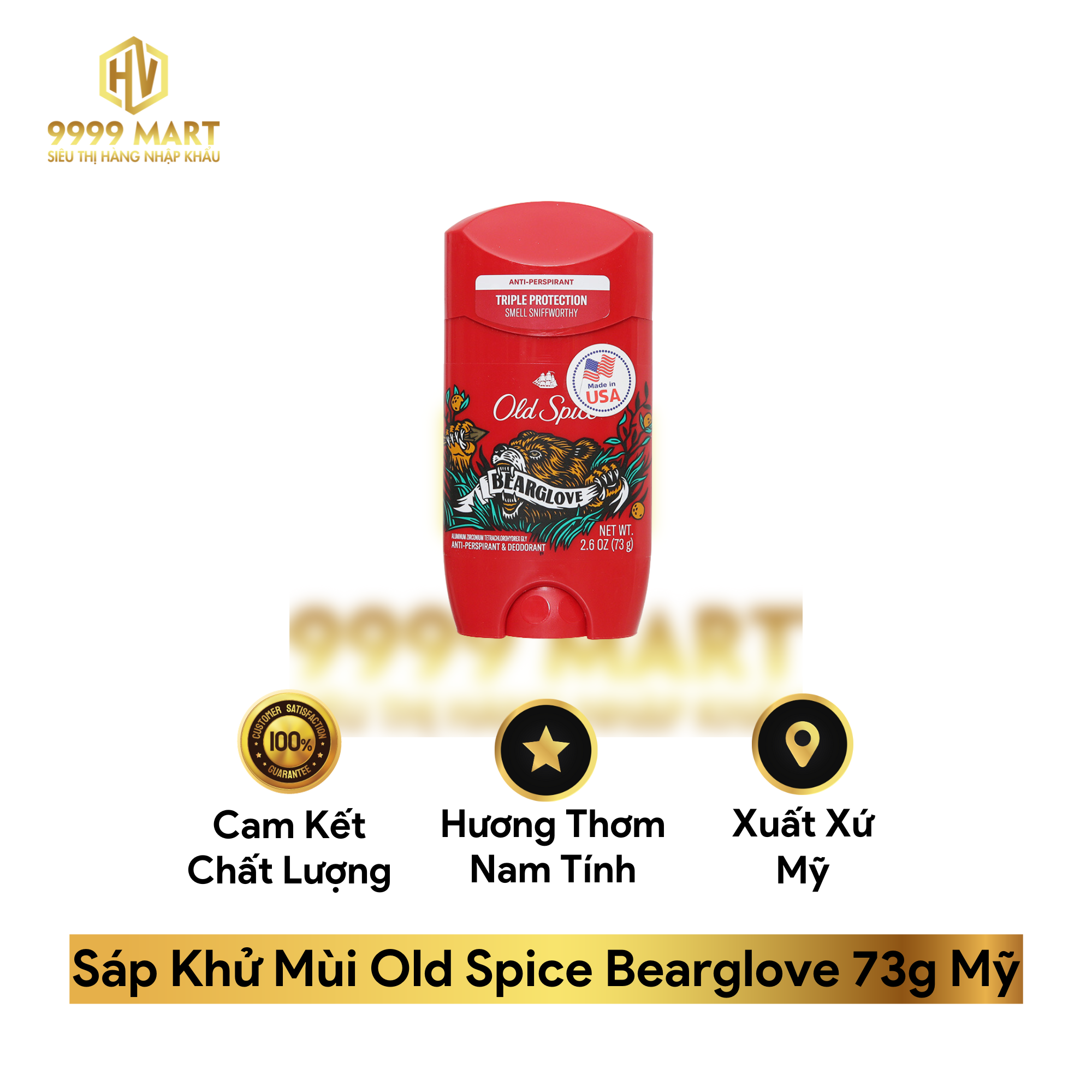  Sáp Khử Mùi Old Spice Bearglove 73g Mỹ 