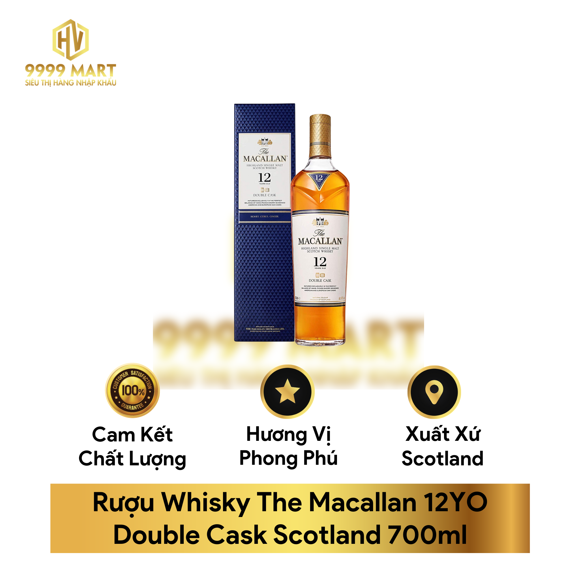  Rượu Whisky The Macallan 12YO Double Cask Scotland 700ml 