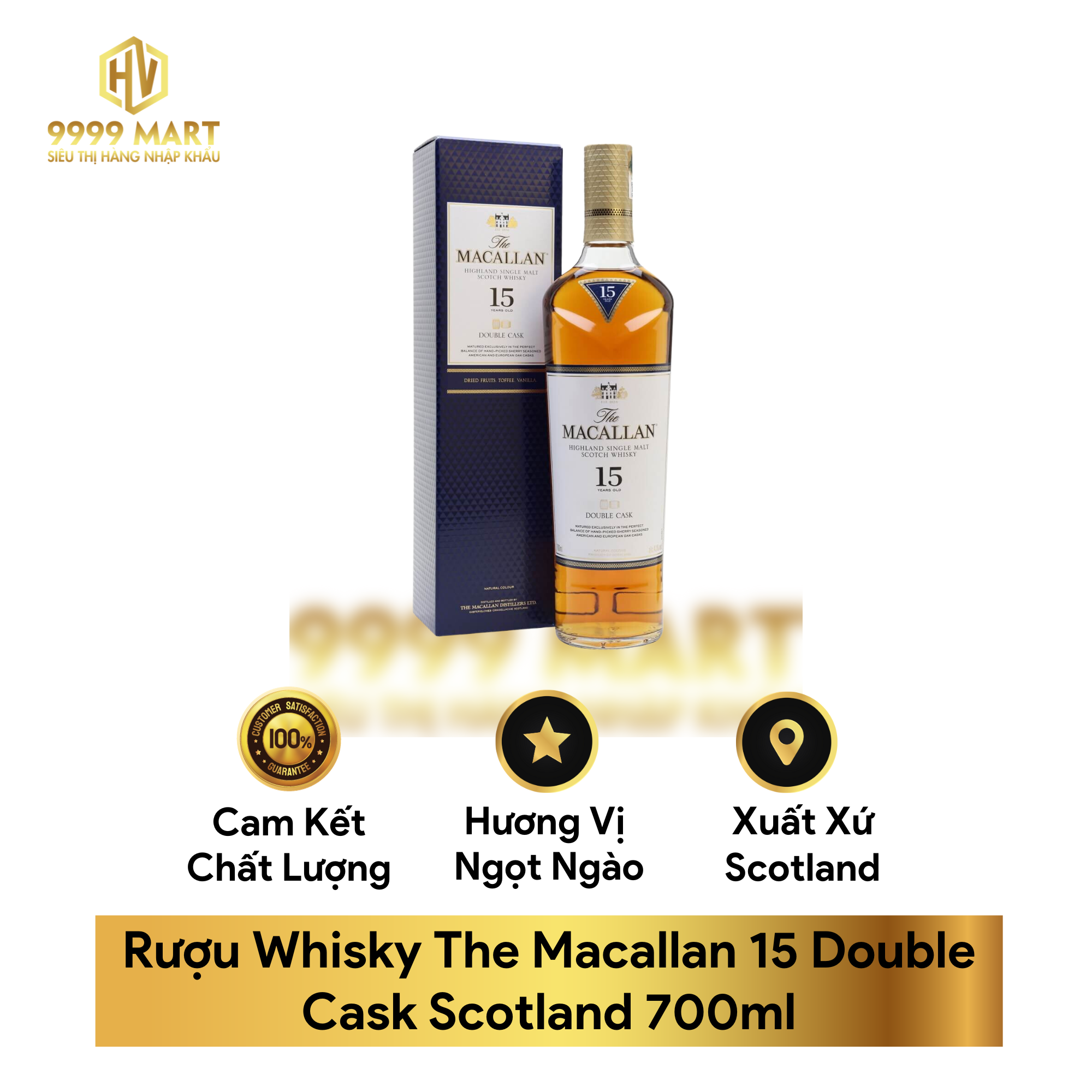  Rượu Whisky The Macallan 15 Double Cask Scotland 700ml 