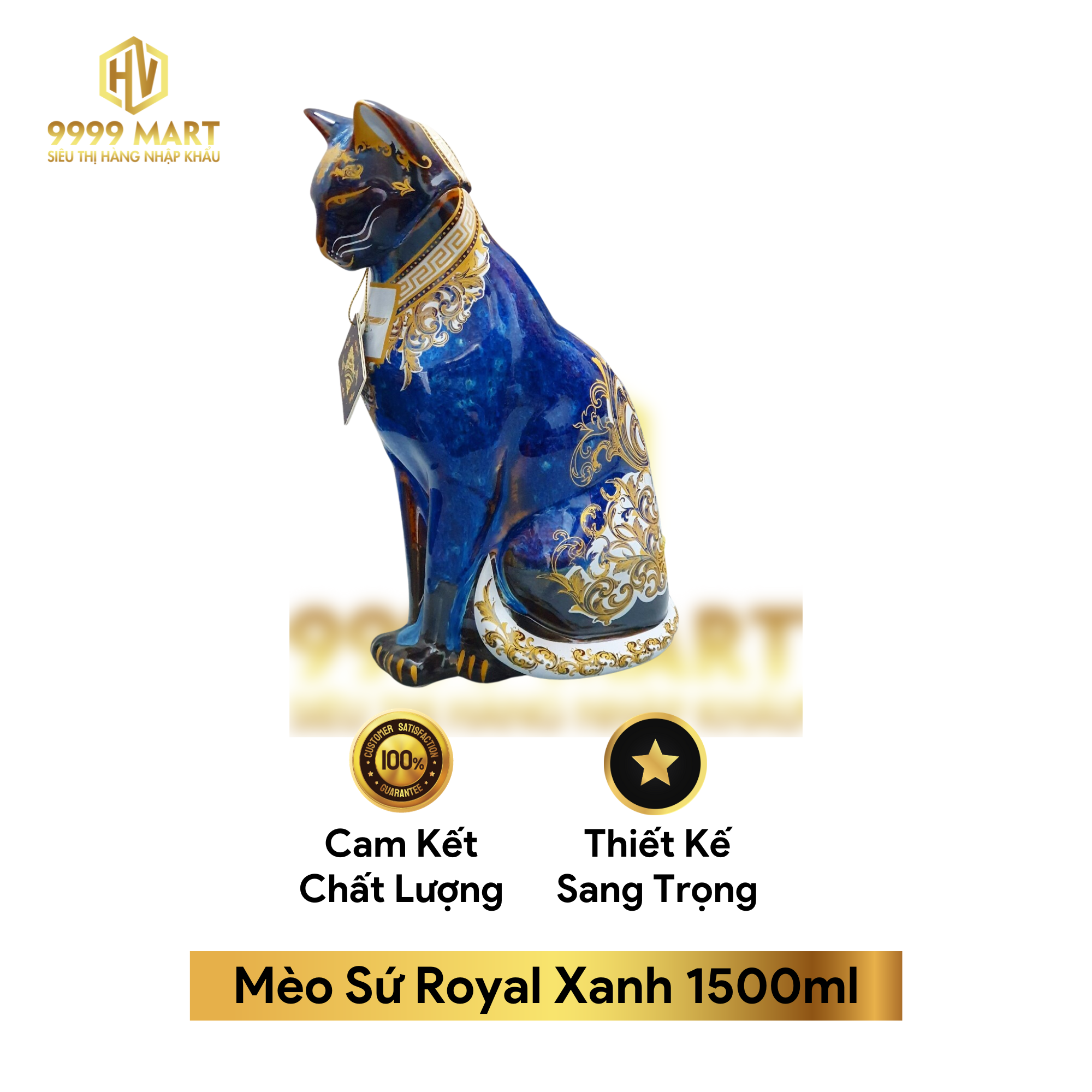  Mèo Sứ Royal Xanh 1500ml 