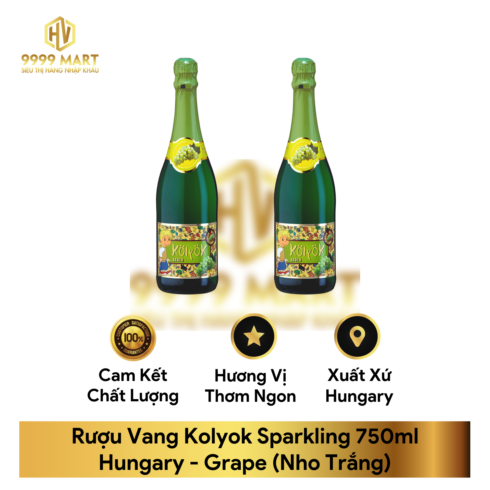  Rượu Vang Kolyok Sparkling 750ml Hungary 