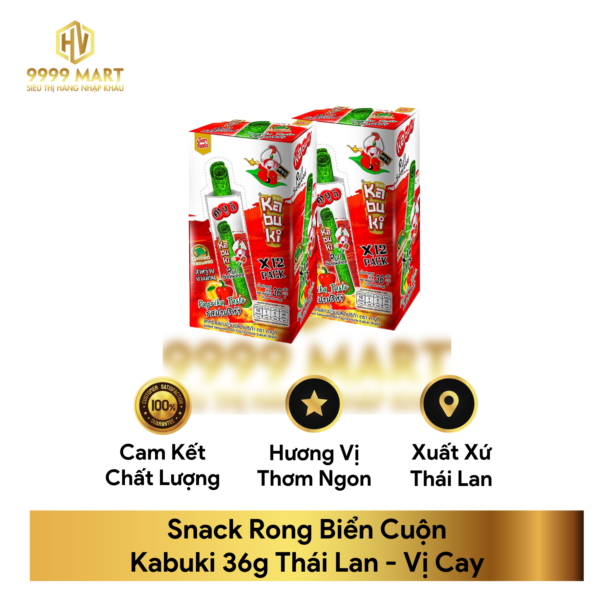  Snack Rong Biển Cuộn Kabuki 36g Thái Lan 