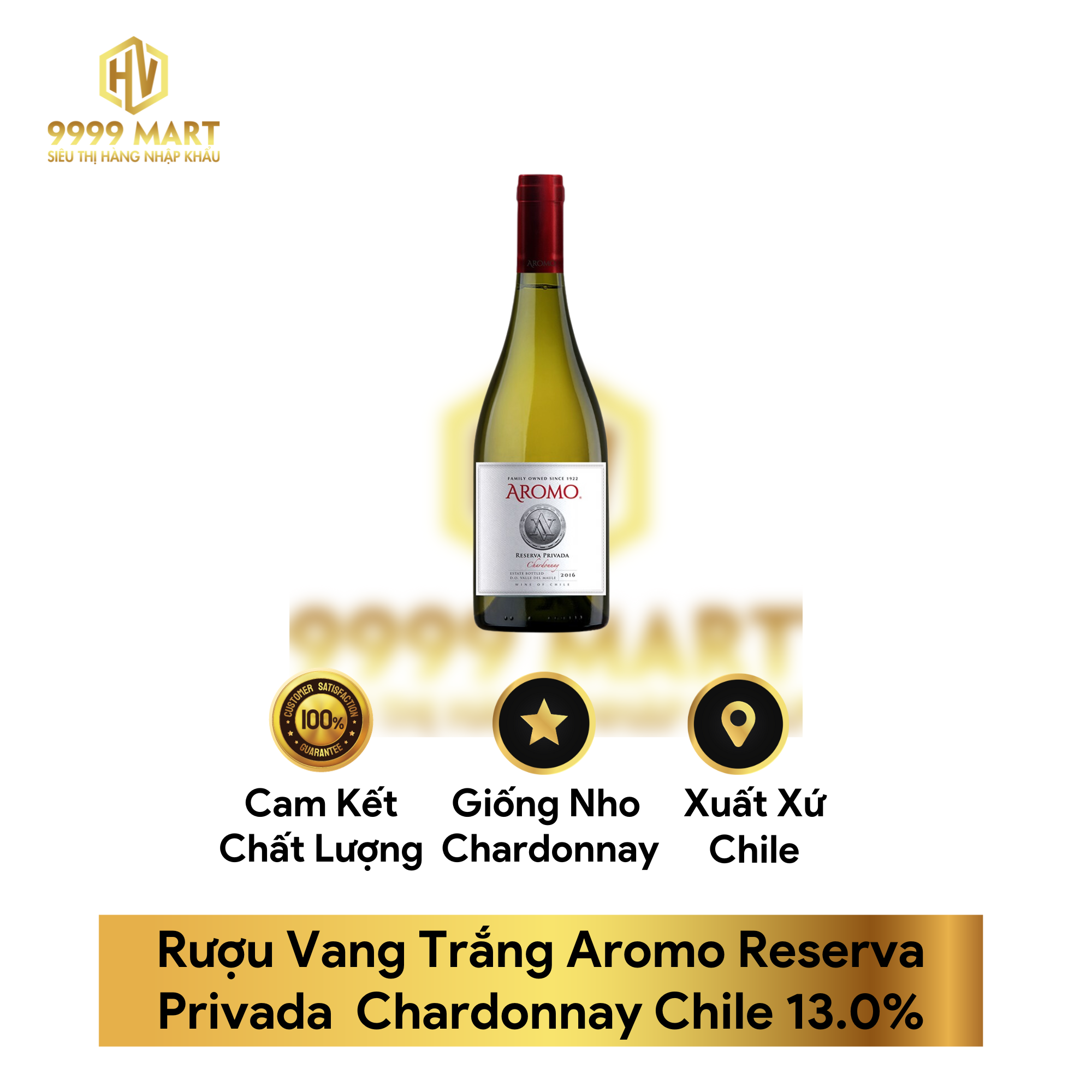  Rượu Vang Trắng Aromo Reserva Privada  Chardonnay Chile 13.0% 