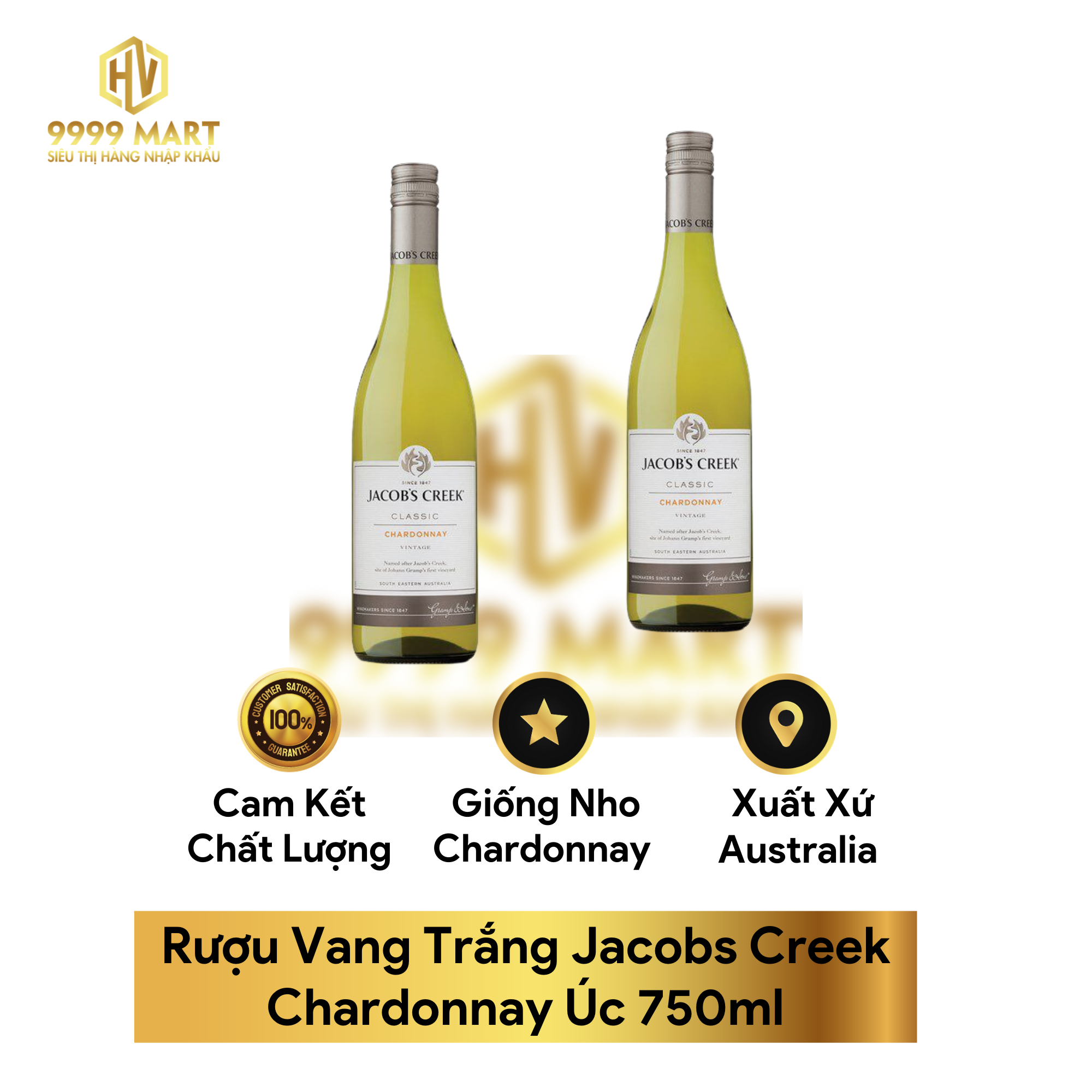 Rượu Vang Trắng Jacobs Creek Chardonnay Úc 750ml 