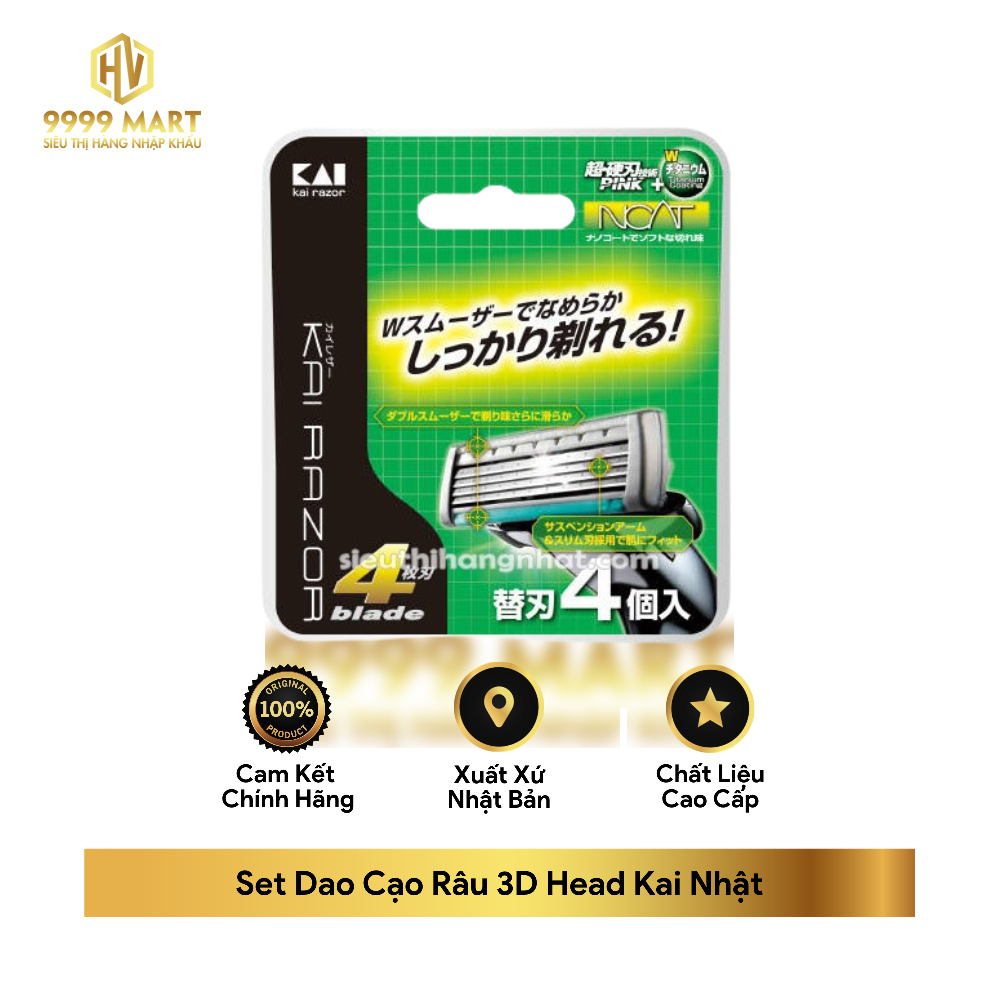  Set 4 Đầu Dao 5 Lưỡi Kai Razor Nhật 