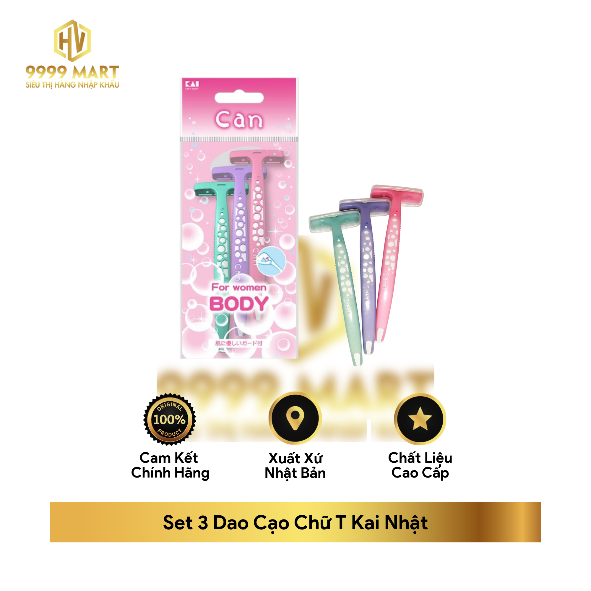  Set 3 Dao Cạo Chữ T Kai Nhật 
