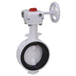  L - Long Butterfly Worm Gear Loại 10K Than Chì Hình Cầu Gang Loại Wafer Tấm Phủ Cao Su - TOYO VALVE 