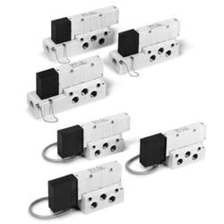  Van Điện Từ 5 Cổng, Đầu Cắm / Dây Tấm Đế , Bộ Đơn, Gắn Trên Đế, Tương Thích Với Pin Sạc, Sê-ri 25A-VQ4000 - SMC 