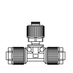  Union Tee Tiết Kiệm Không Gian, Loại Giảm, LQ1T-S-R Phụ Kiện Fluoropolymer Kích Thước Hệ Mét - SMC 