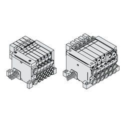  5-Port Solenoid Valve, Tấm Đế Mounted Type, Plug-in Unit, VQ1000/2000 Series, Manifold, L Kit - SMC 