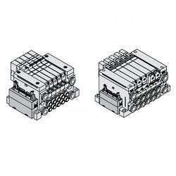  5-Port Solenoid Valve, Tấm Đế Mounted Type, Plug-in Unit, VQ1000/2000 Series, Manifold, P Kit - SMC 